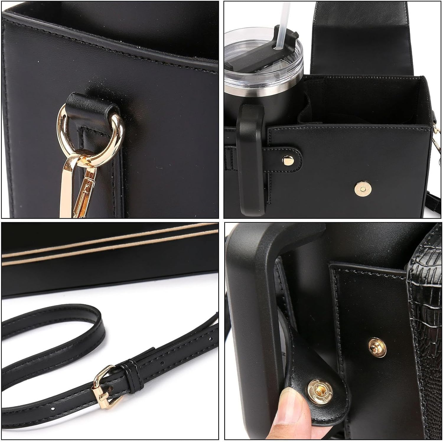 Tumbler Purse,Waterproof Shoulder Strap - Water Bottle Carrier Bag,Strap Pockets for Outdoor Sports Gym Walking Hiking Travel Commuting Camping Cycling image number 3