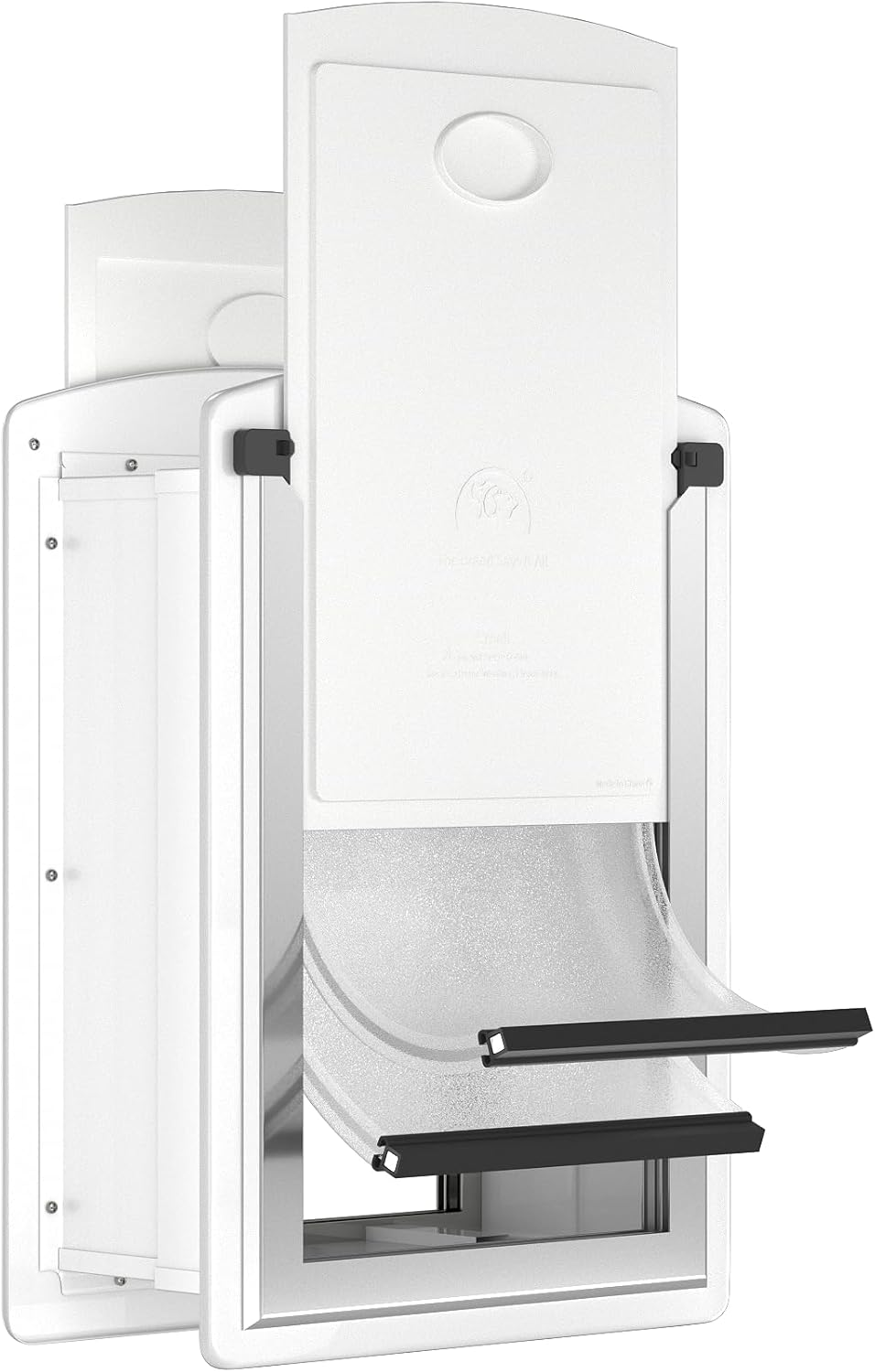 MAVRICPOWER Cat Door for Wall, Energy Efficient Cat Door with Steel Frame and Telescoping Tunnel, Double Magnetic Soft Flaps and Two Sliding Lock Panels, Easy to Install, Snow White, Small image number 1