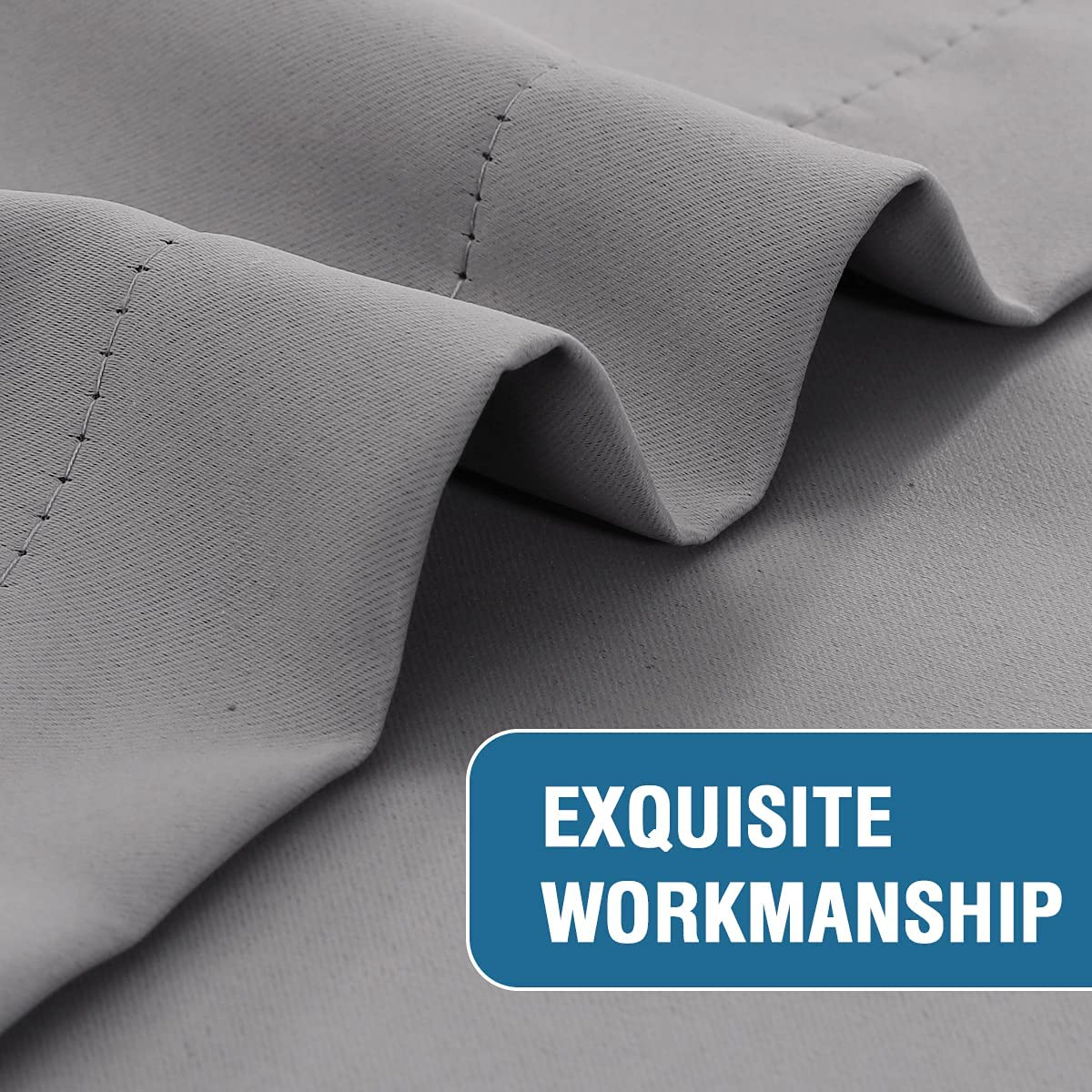 SMARCUTE Indoor Outdoor Curtains for Patio Waterproof Stainless Steel Silver Grommet Thermal Insulated Blackout Outdoor Drapes for Deck/Gazebo, Dove, 1 Panel, W132Cm X D213Cm image number 1