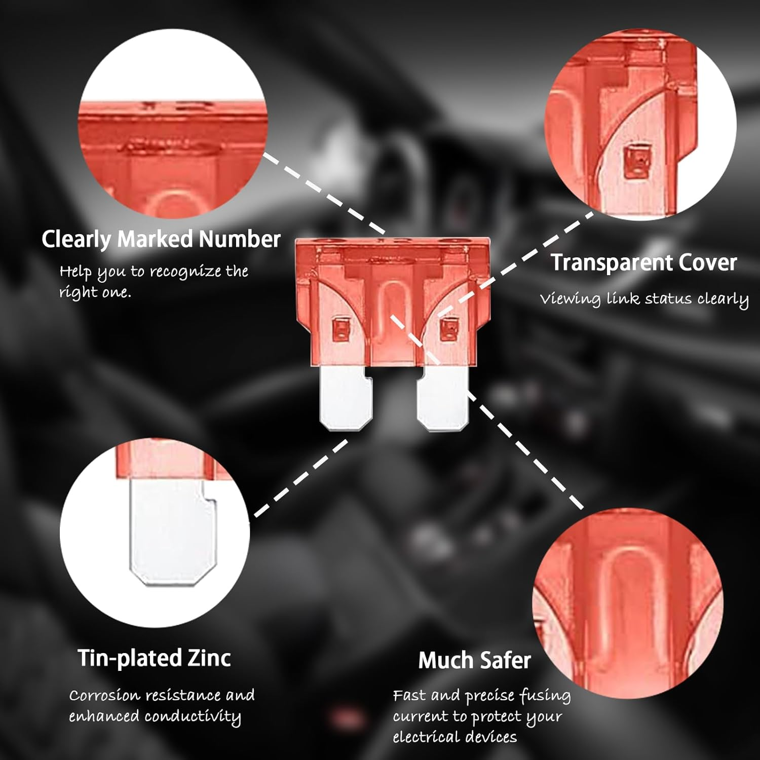 Jotia 121Pcs Auto Mini Blade Fuse Assortment Kit, Including 5A 10A 15A 20A 25A 30A Car Auto Fuses with Fuse Puller, Automotive Assorted Replacement Blade Fuses for Car Boat Motor Truck SUV image number 6