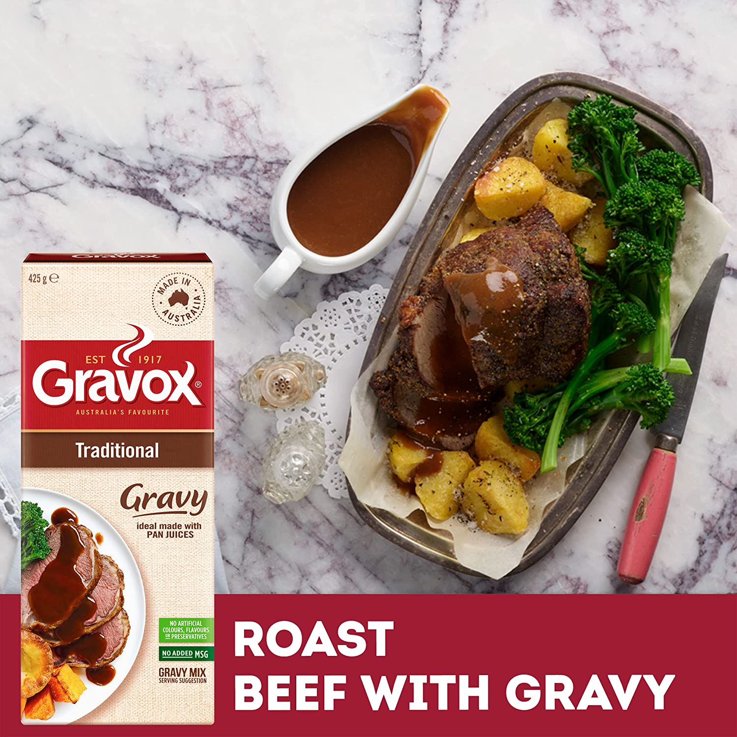 Gravox Traditional Gravy Mix Sachet for Gravy and Liquid Stock Instant Gravy Powder 425G image number 1