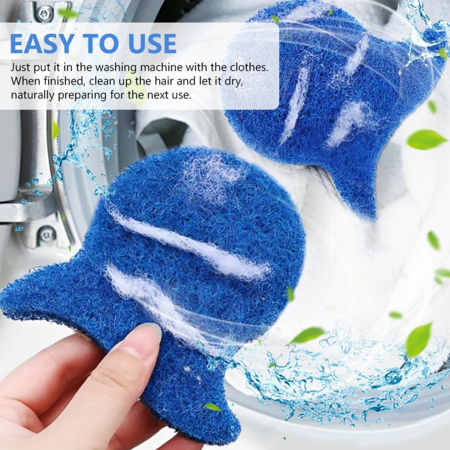 MILIOG 8PCS Pet Hair Remover Balls for Laundry - Reusable Nylon Lint Catcher, Anti-Winding Laundry Balls for Washing Machine & Dryer, Fur Trap for Clothes, Bedding, Sofa (Visible Hair Removal) image number 4