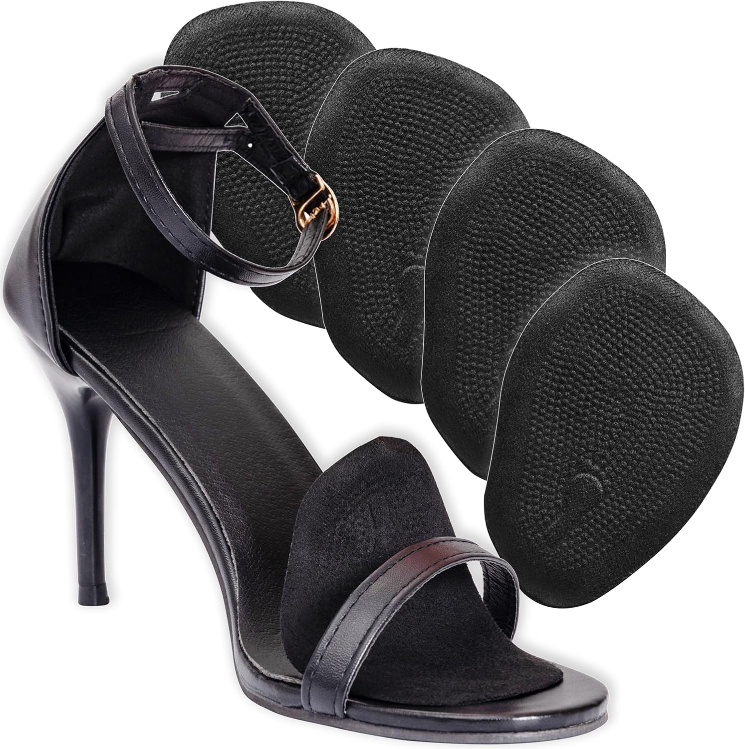 Ball of Foot Cushions for Women, High Heel Metatarsal Pads Women, All Day Comfort Heel Inserts, Pain Relief, Foot Pads for Balls of Feet, One Size Fits All (Clear, 12)