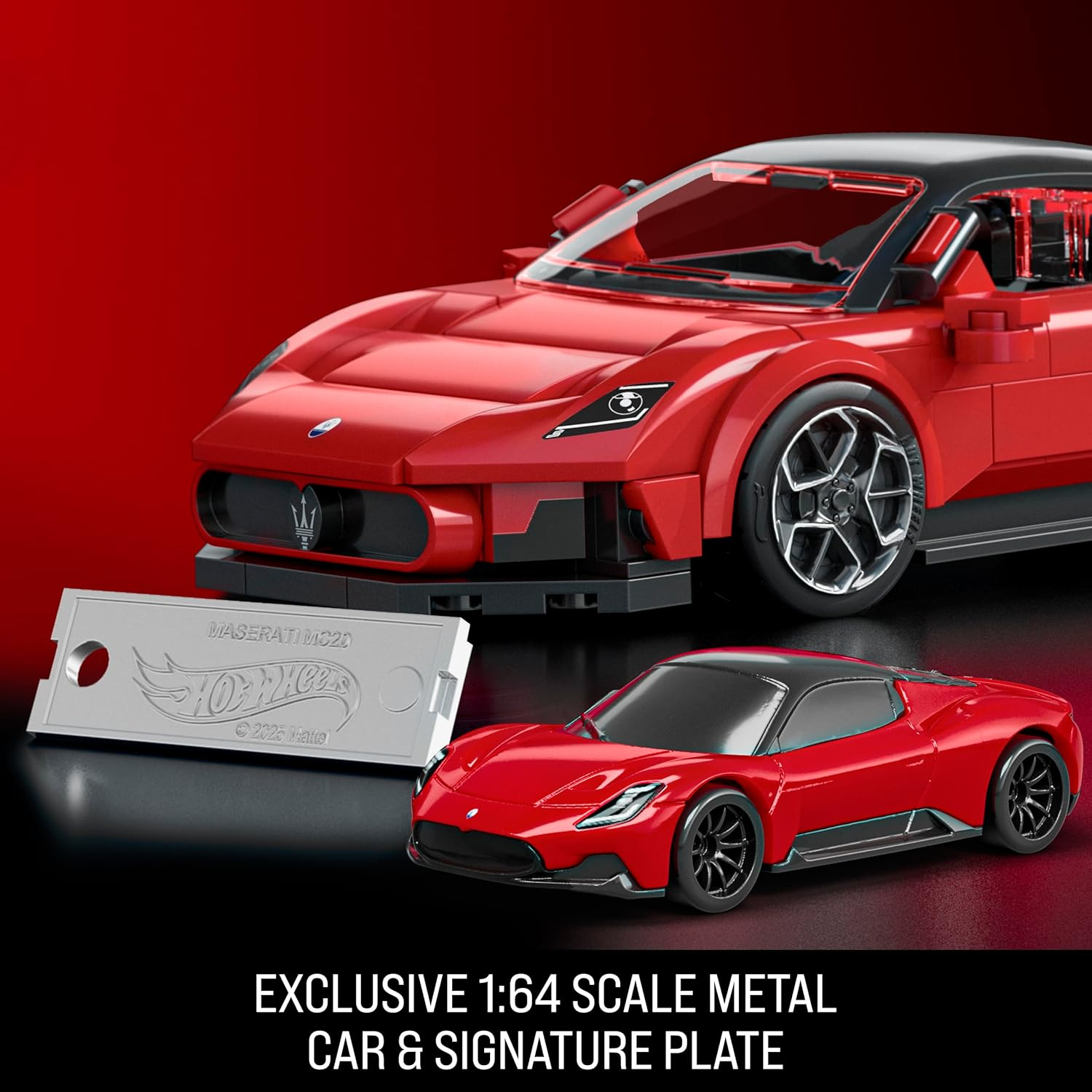 ​Mattel Brick Shop Hot Wheels Speed Series Building Set, Maserati MC20 with 250 Pieces, Realistic Details and Custom Decals, Adult Collectors and Kids Ages 10+ image number 1