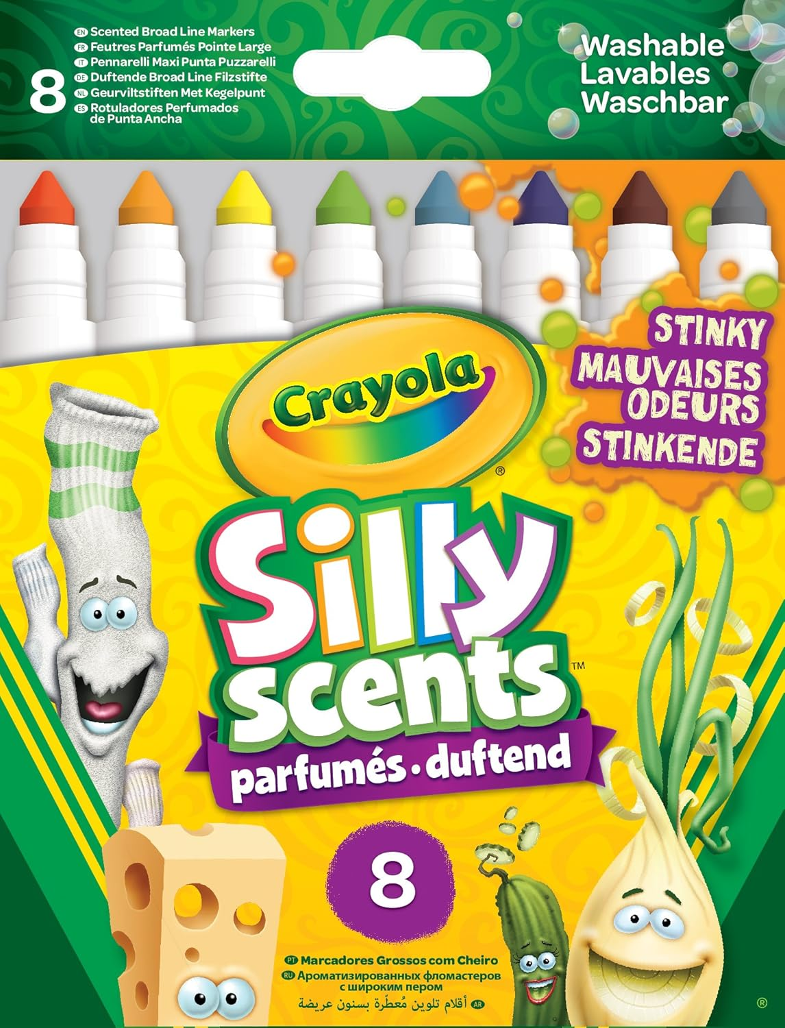 CRAYOLA 58-8267-E-000 Silly Scents 8Ct Broad Line Stinky Markers