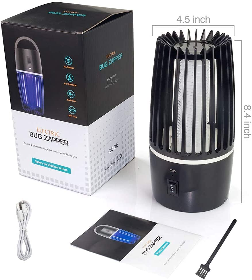 Fly Killer, Mosquito Killer Lamp Electric Fly Zapper Fly Trap, USB Fruit Fly Killer UV Insect Killer Bug Zapper for Bedroom, Camping, Kitchen, Office, Safe Fly Catcher Outdoor Indoor for Home Use image number 6