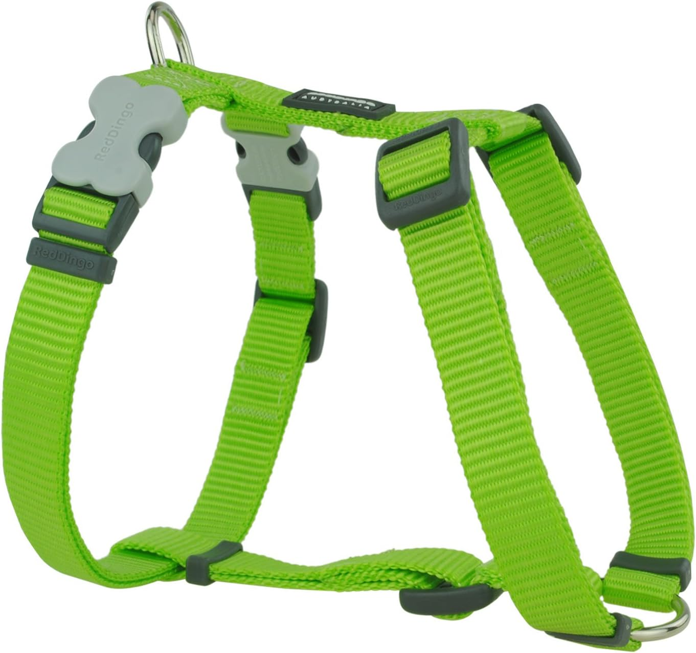 Red Dingo Adjustable Dog Harness, Classic Lime Green, 20Mm MEDIUM