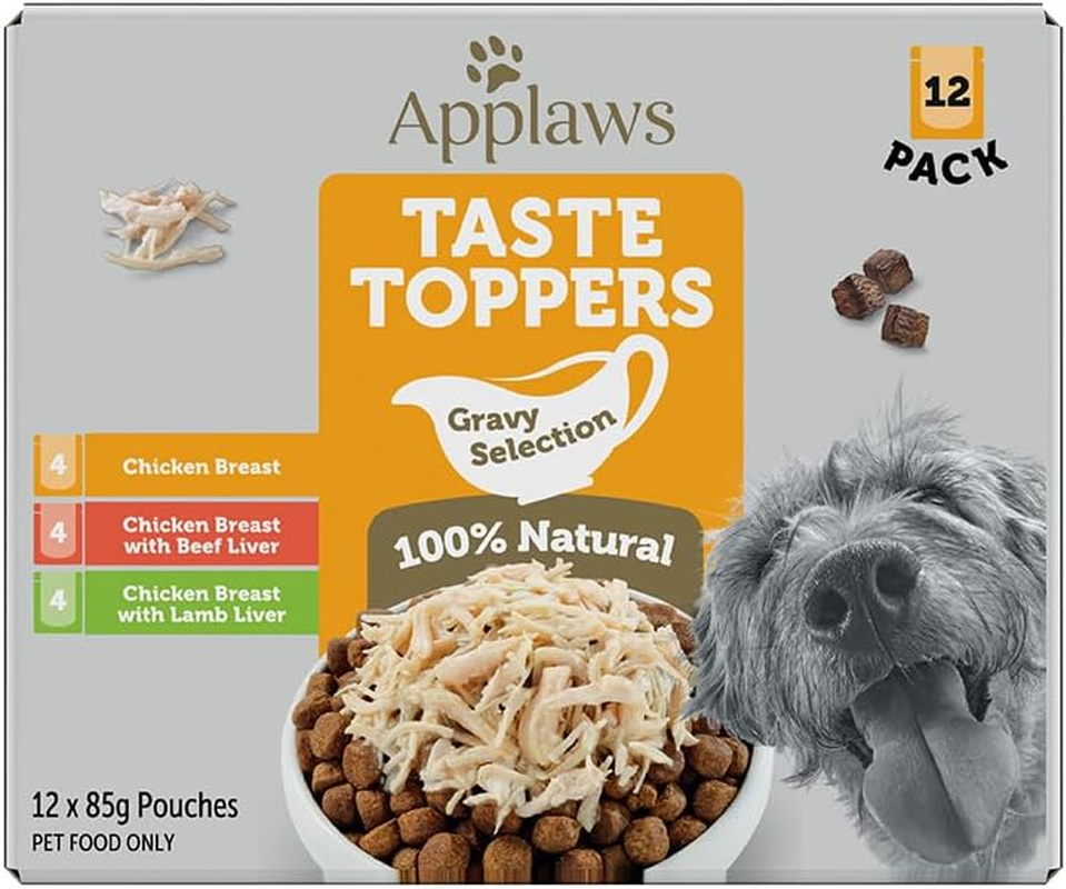Applaws Taste Toppers 100% Natural Wet Dog Food Chicken Gravy Selection 85G Pouches (Pack of 12), Limited Ingredients Pet Food image number 2