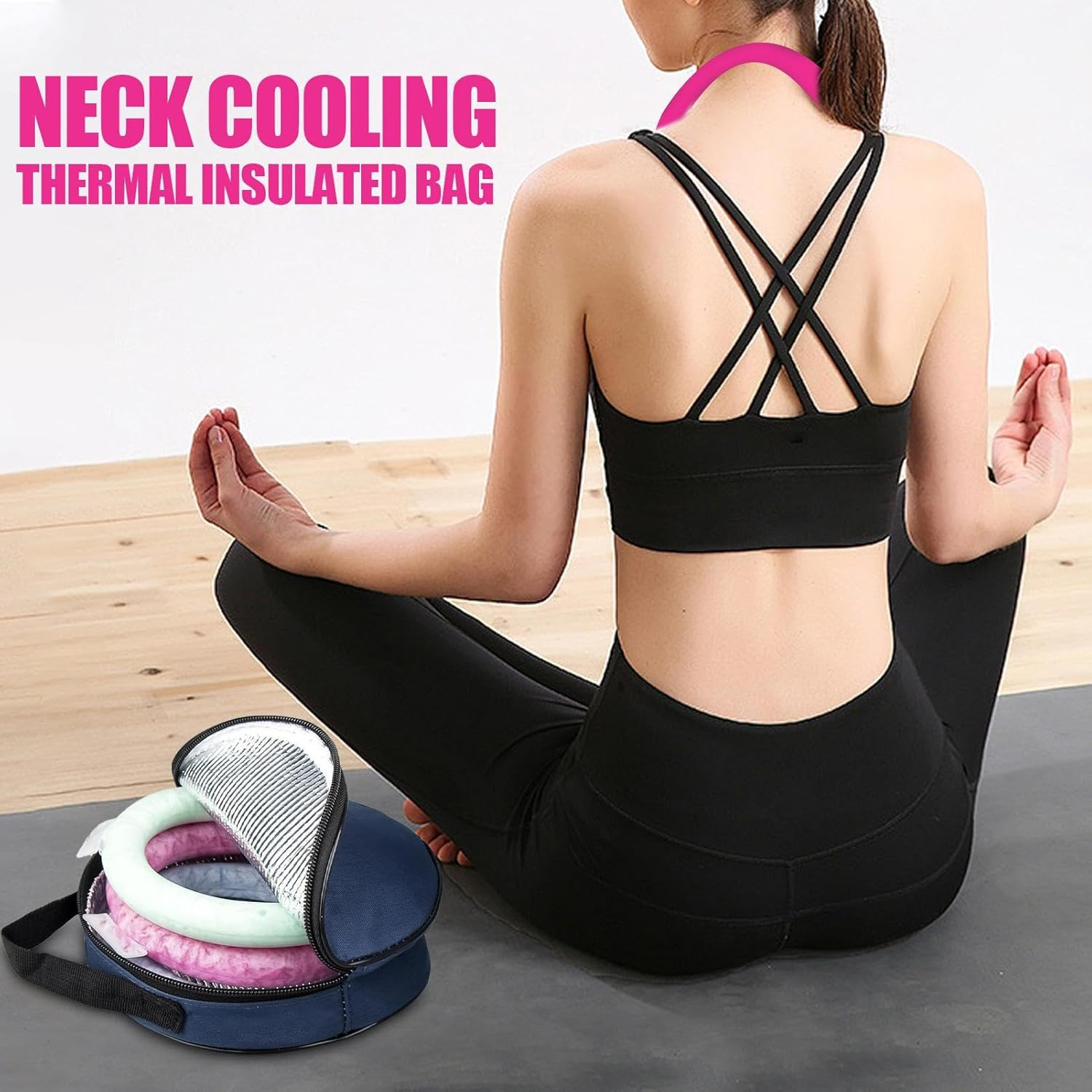 Neck Cooling Band Case, Travel Pouch for Cooling Neck Device, Waterproof Neck Cooler Bag, Ice Cooler Tube for Cycling for Camping, Running, Backpacking, Hiking, Outdoor Activities, Cycling image number 3