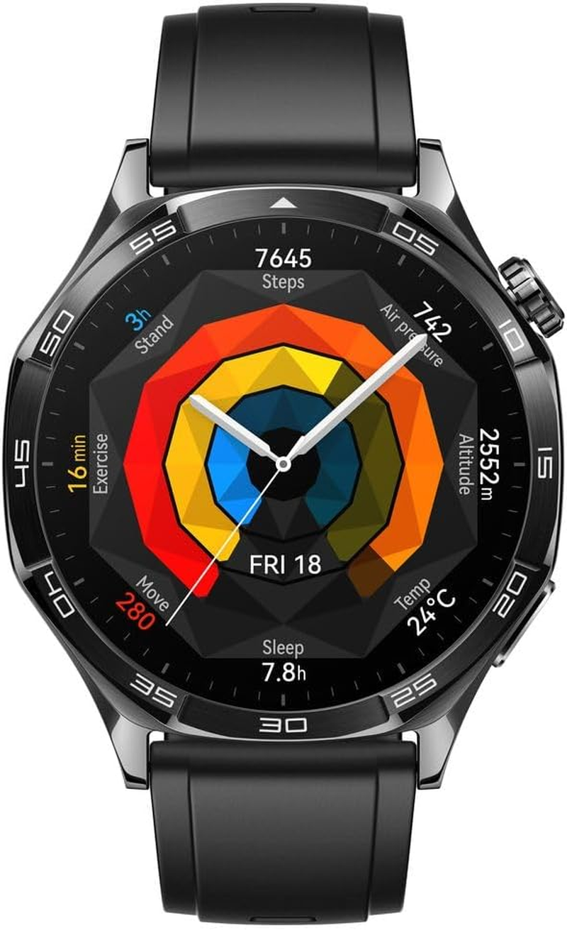 Huawei Watch GT 5 46Mm Smartwatch, Sharp-Edged Design, All-New Running and Cycling Sports, Health Tracking, up to 14 Days Battery Life, Compatible with Ios and Android, Black
