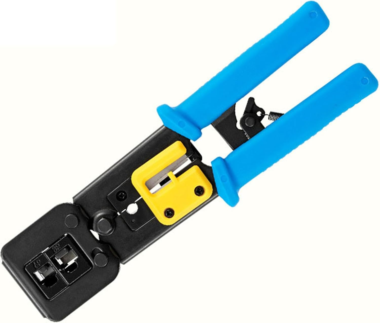 RJ45 Crimping Tool Ethernet Crimper for Cat6 Cat5 Cat5E RJ45 Pass through Connectors and R11/RJ12 Regular Ends with 50Pcs Connectors, 50Pcs Covers and Mini Wire Stripper (Crimper Only) image number 3