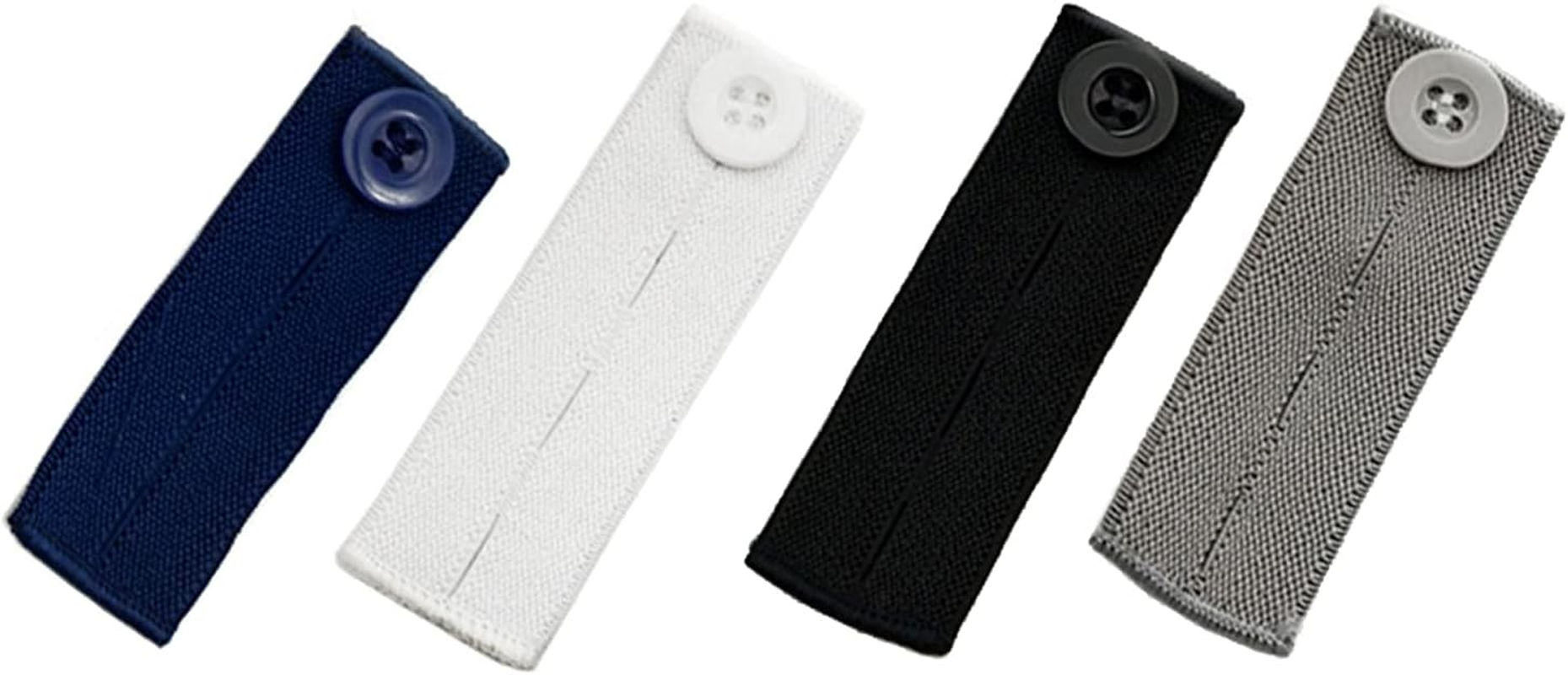 Oshhni 4 Pcs Elastic Waist Extenders,Adjustable Waistband Expanders for Men and Women,Jeans Pants Button Extender Set (4 Colors) image number 5