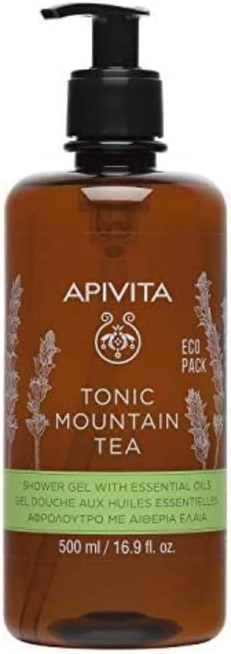 Apivita Tonic Mountain Tea Shower Gel with Essential Oils - Ecopack 500Ml/16.9Oz image number 5