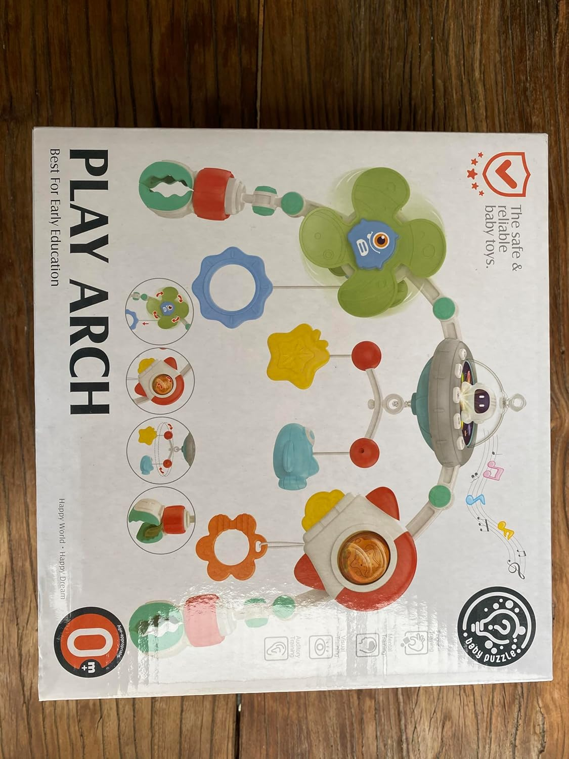 Baby Stroller Arch Toy, Adjustable Car Seat Toys with Musical and Projector for Infants 0-12 Months Babies, Montessori Sensory Rotating Space Rocket Crib Bassinet Travel Gift Toys image number 4