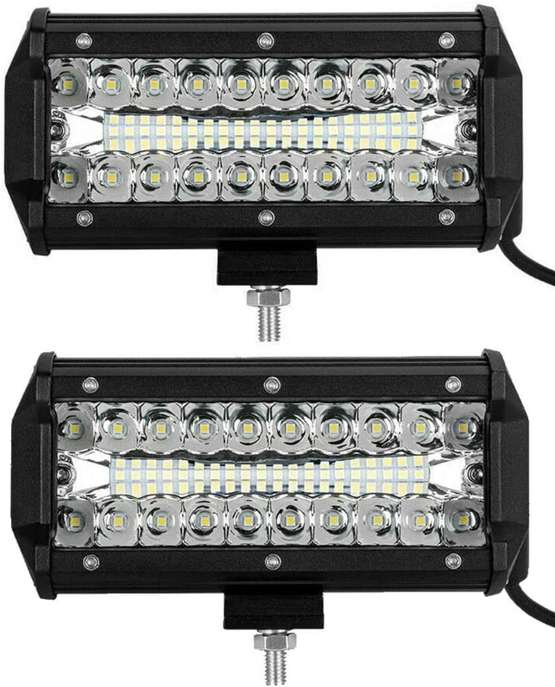 2X 7Inch CREE LED Work Light Bar Spot Flood Work Driving Lights Offroad 4WD image number 2