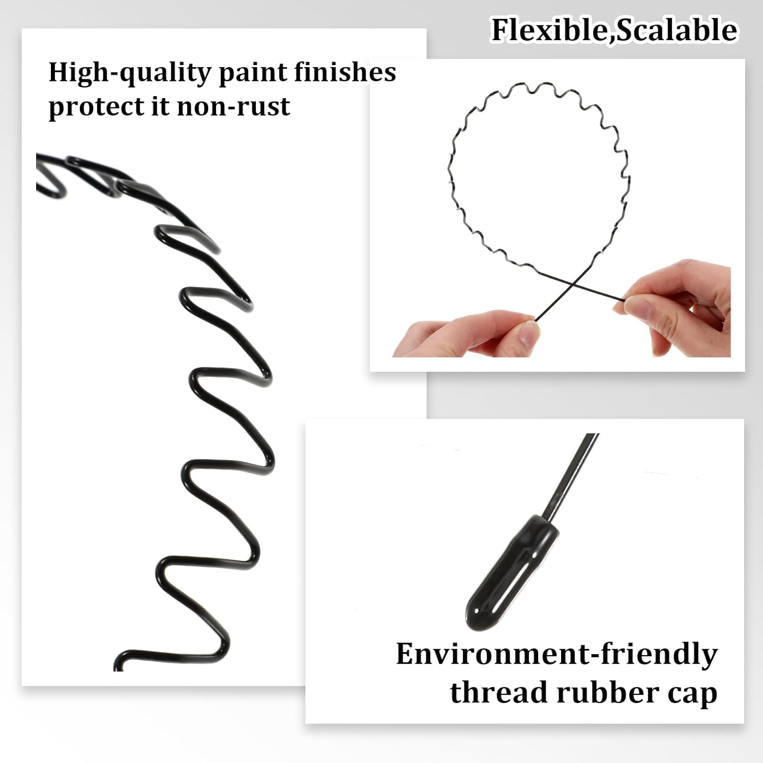 Sibba Pack of 6 Metal Hair Bands, Unisex Wave Hair Bands for Sports and Daily Life, Non-Slip Elastic Headbands for Running, Yoga and Parties, Black image number 6