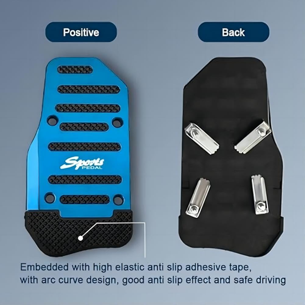 Anti-Rubbing Car Clutch Pedal Kits 3 PCS, Car Non-Slip Aluminum Alloy Pedal Pads, Manual/Automatic Gearbox Gas Pedal Brake Pedal Cover, Auto Universal Replacement Accessories image number 4