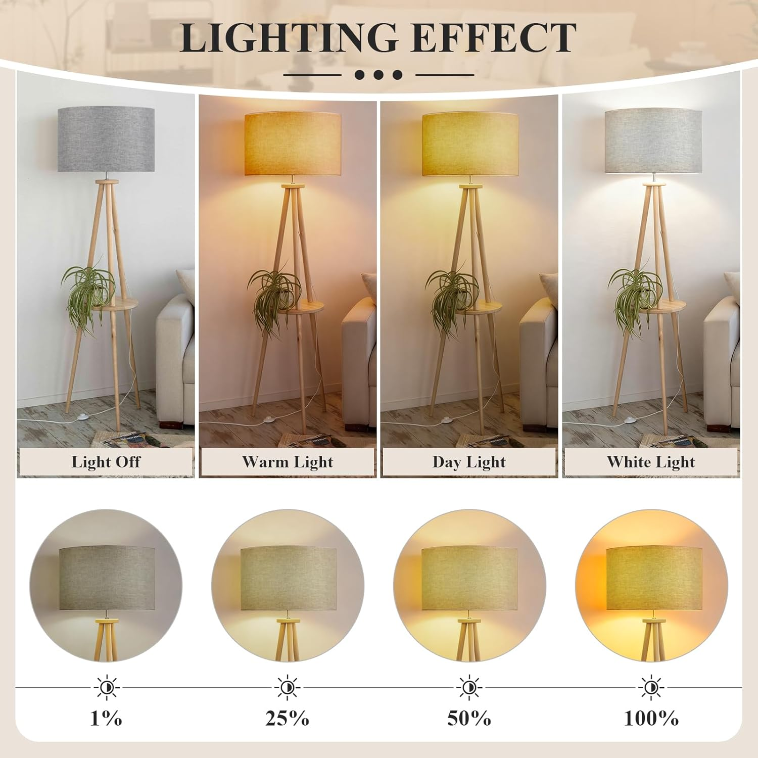 EFUTURETIME Fabric Lampshade Height 20 X Diameter 30 Cm round Cylindrical Natural Linen Suitable for E14/E27 Sockets for Floor Lamp, Ceiling Lamp, Wall Lamp, Bedside Lamp, Table Lamp, Grey image number 4