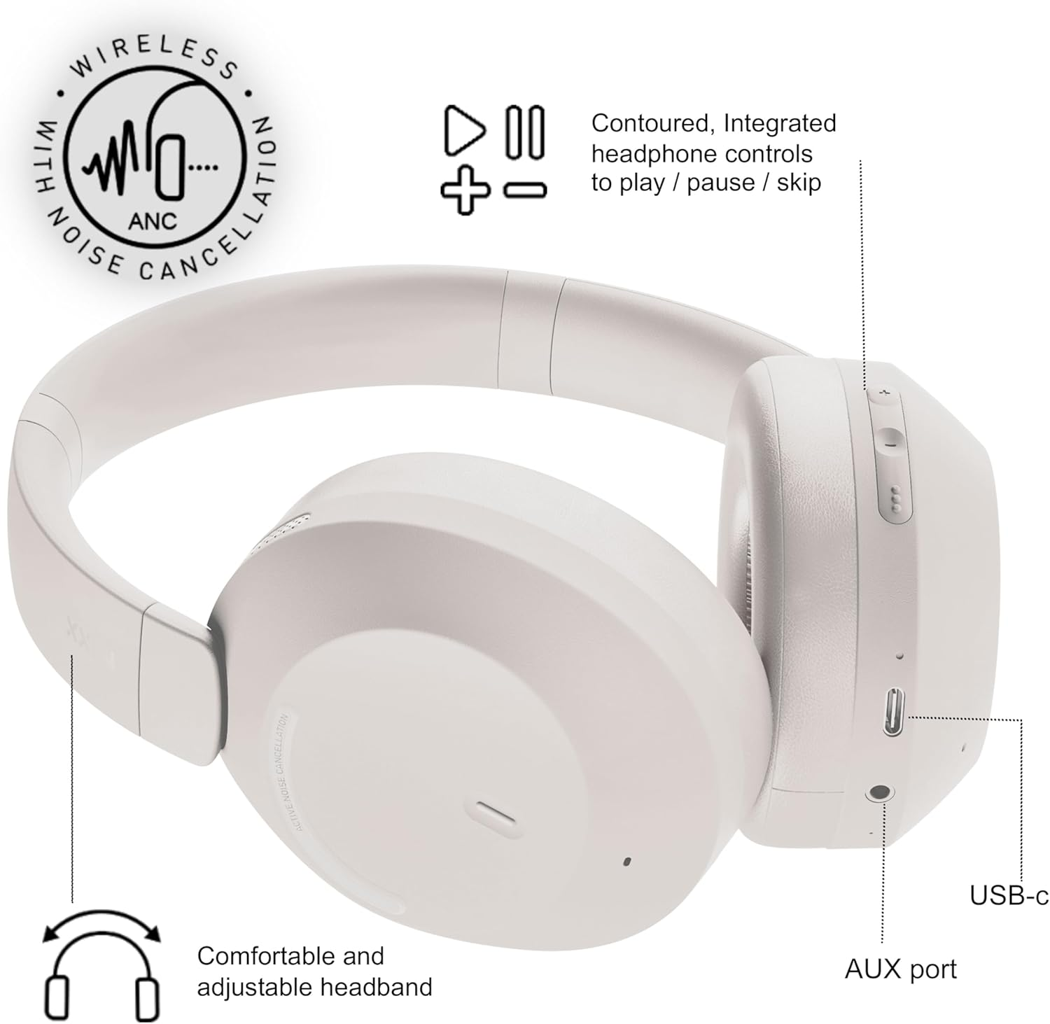 Mixx Audio Streamq C4 Wireless Headphones Sand image number 4