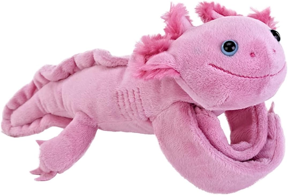 Wild Republic Huggers Axolotl, Snap Bracelet, Kids, Plush Toy, Fill Is Spun Recycled Water Bottles, 8 Inches