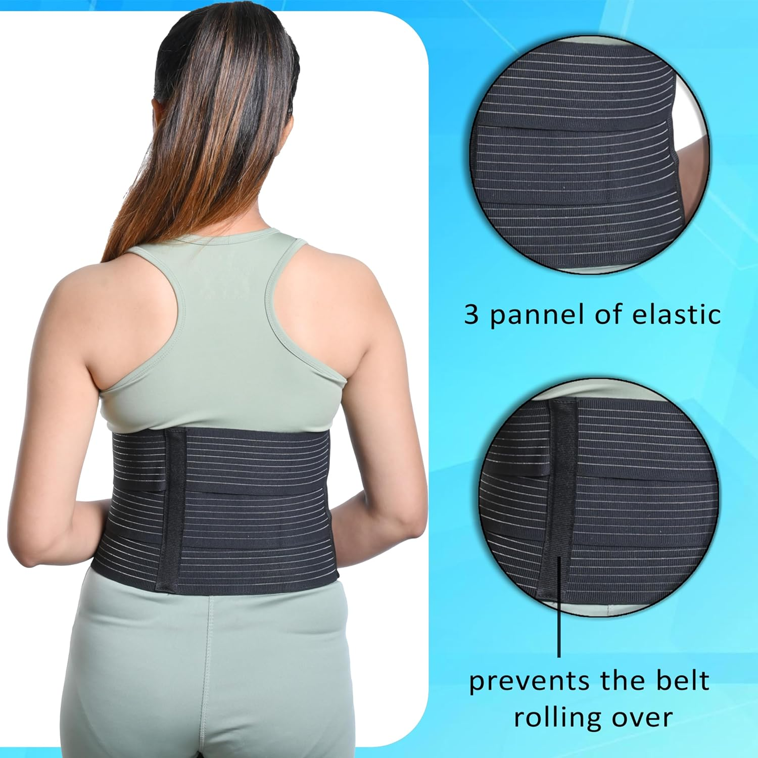 Wonder Care Abdominal Binder Lower Waist Support Belt after C-Section Delivery for Women Slim Support Elastic Maternity Tummy Waist Belly Trimmer Fat Burner Post-Natal Operative Belt image number 5