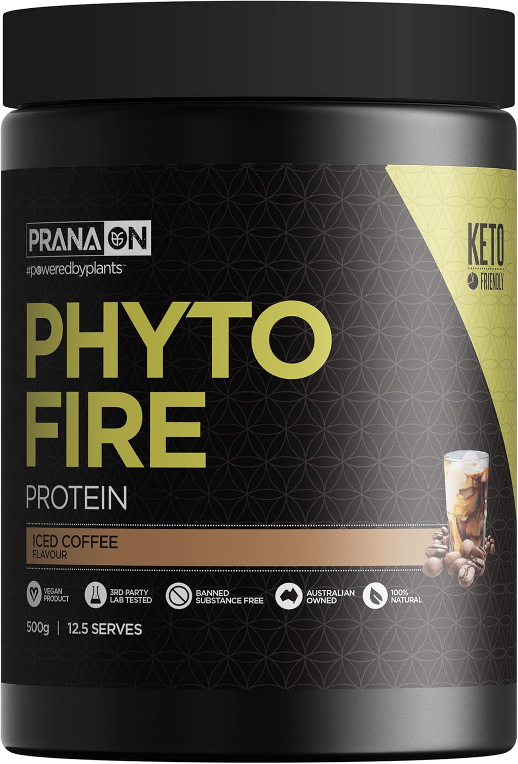 Pranaon Phyto Fire Protein Iced Coffee Flavour Supplement 500 G image number 1