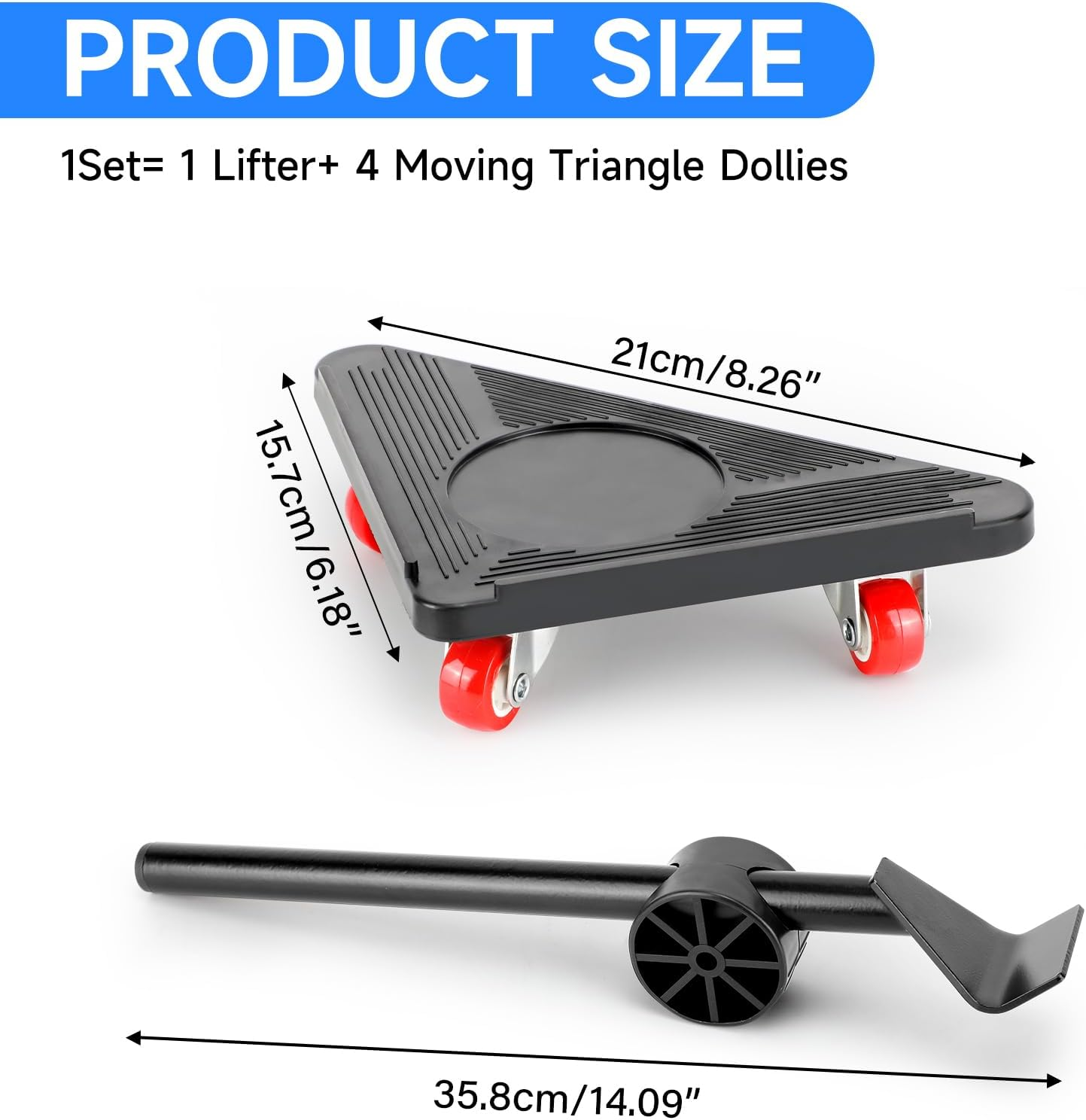 Furniture Mover with Wheels, 360&deg; Rotation Wheels Furniture Dolly for Moving Heavy Furniture Refrigerator Sofa Cabinet Bed, Load Capacity 300LBS image number 6