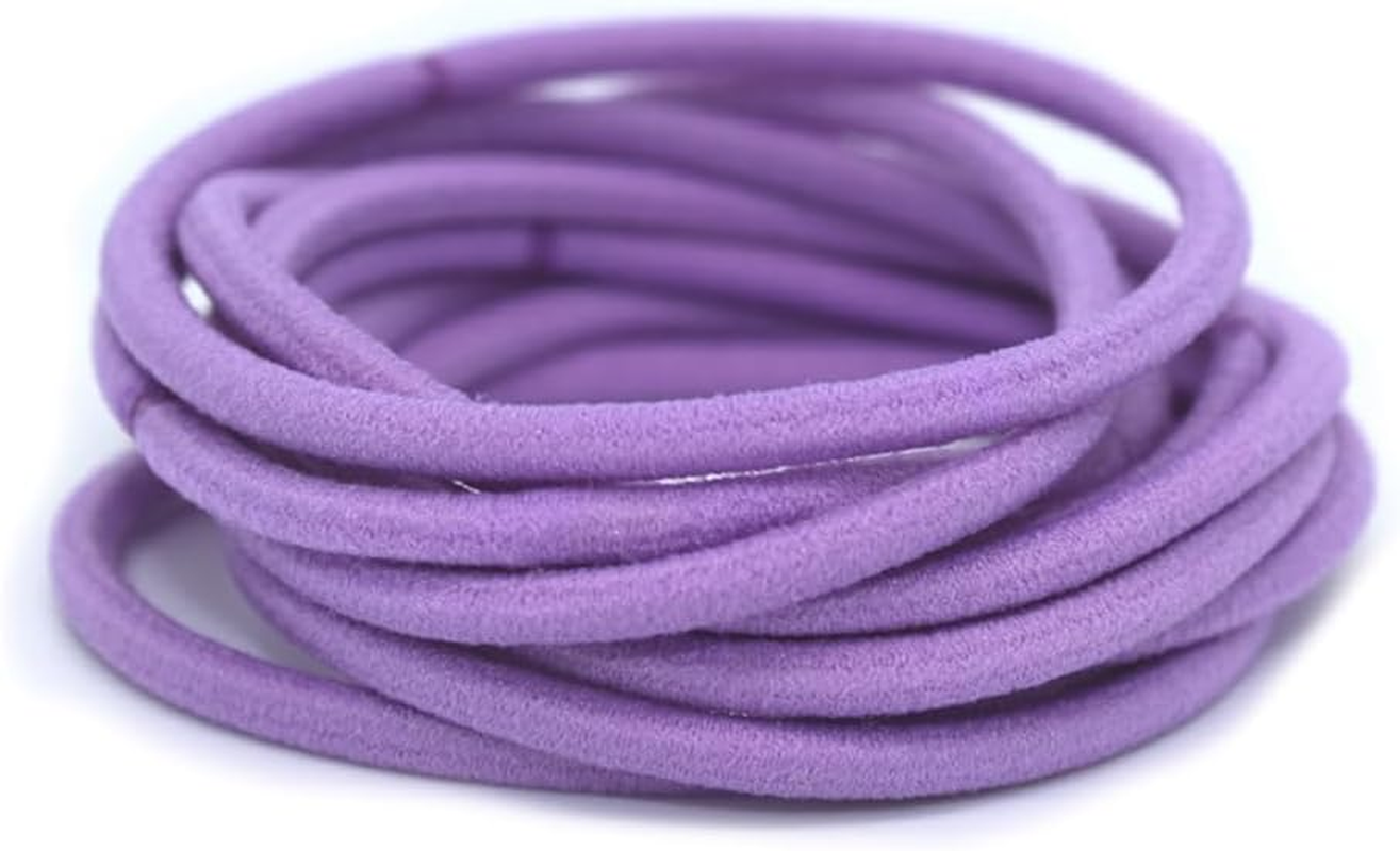 10 Pieces Mixed Hair Bands Adjustable Solid School High Elasticity Protective Ponytail Holder Girls Accessories Royal Blue - Army Blue image number 3