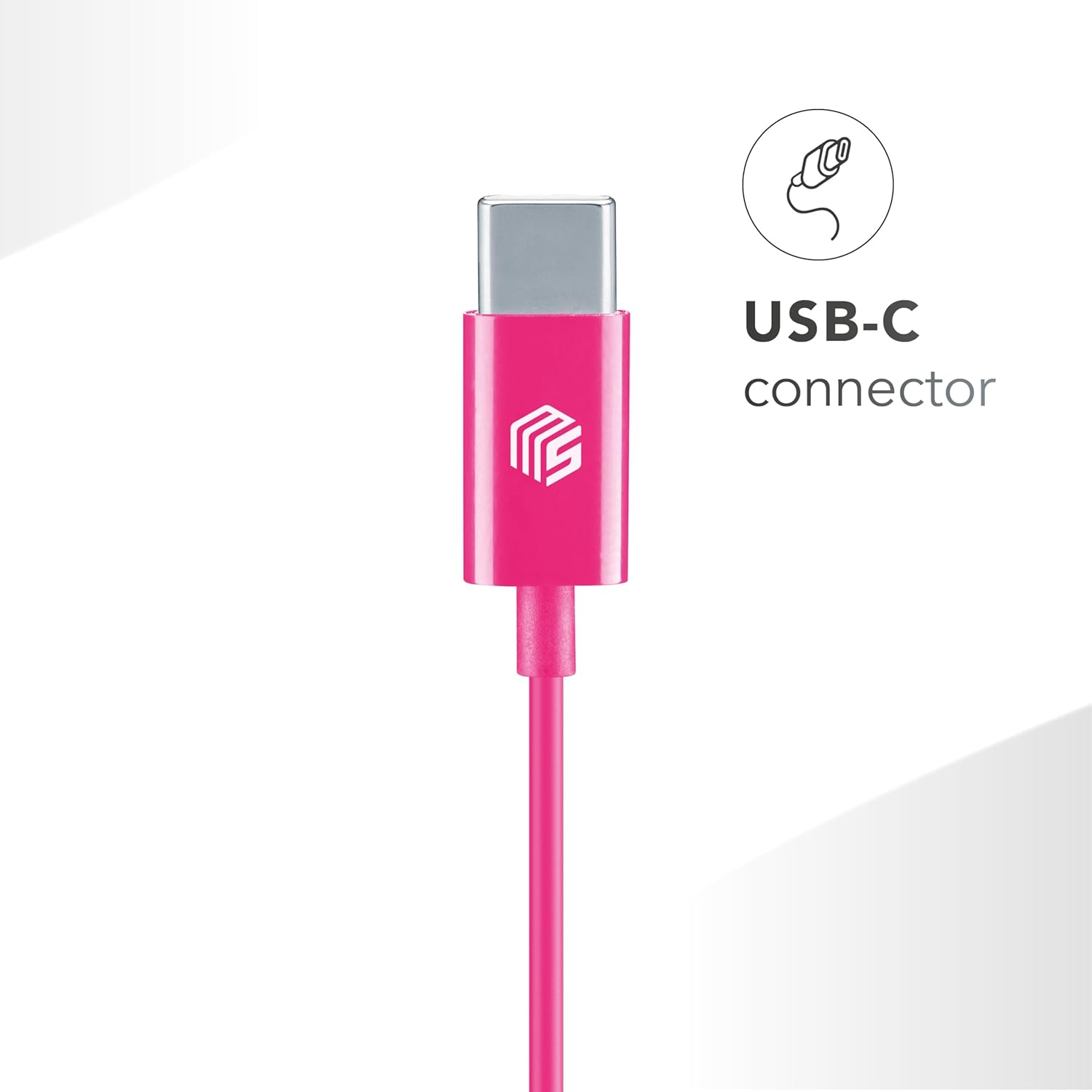 Music Sound - Capsule Headphones - Headphones with Cable and Microphone - USB-C Compatibility - Metal Details - Colour Pink image number 4