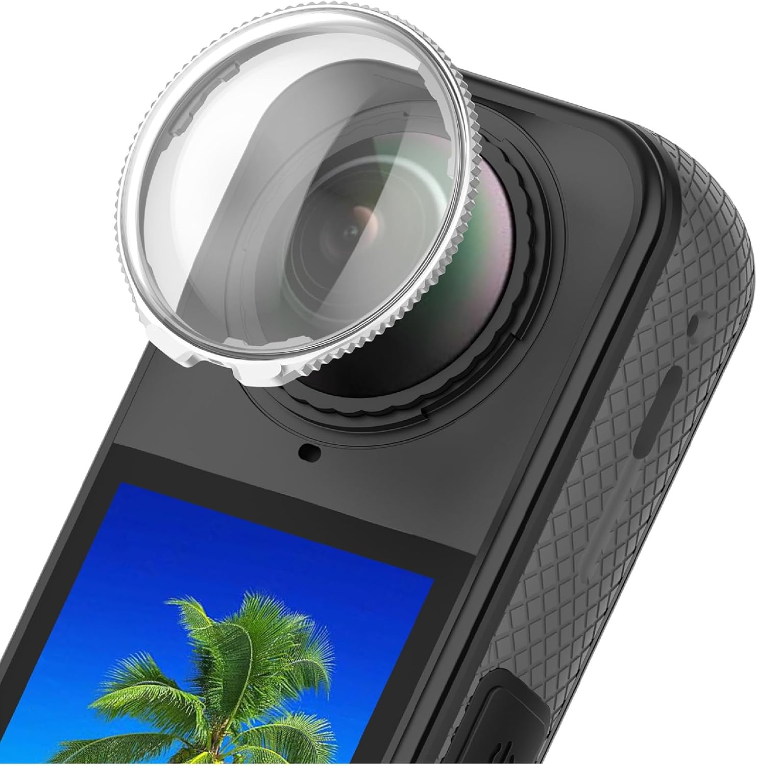 GIOPUEY Pack of 2 Lens Protectors Compatible with Insta360 X5, Premium HD Glass Camera Protection Lens Cap Lens Guards - Silver image number 5