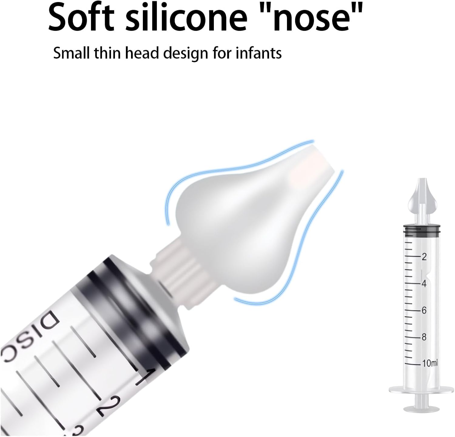 5Pack Baby Nasal Aspirator, Reusable Baby Nose Sucker,Nasal Syringe Baby, Suitable for Nasal Cavity Cleaning of Newborns image number 6