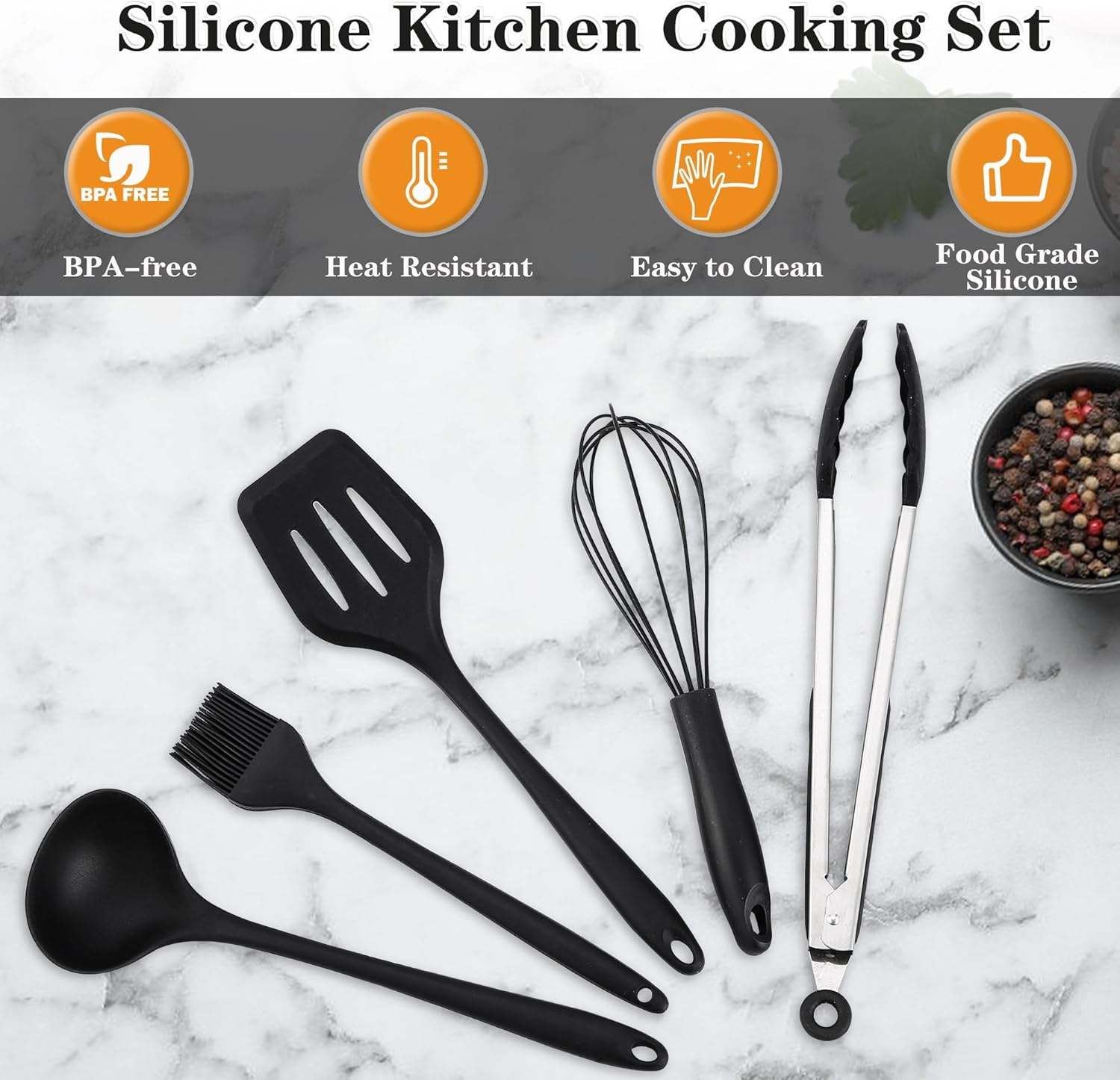 Camping Essentials Cookware Cooking Utensils Set - Camping Kitchen Utensils, Portable Outdoor Accessories, Stainless Steel & Silicone, Camping Gear Equipment for RV Picnic Grill image number 2