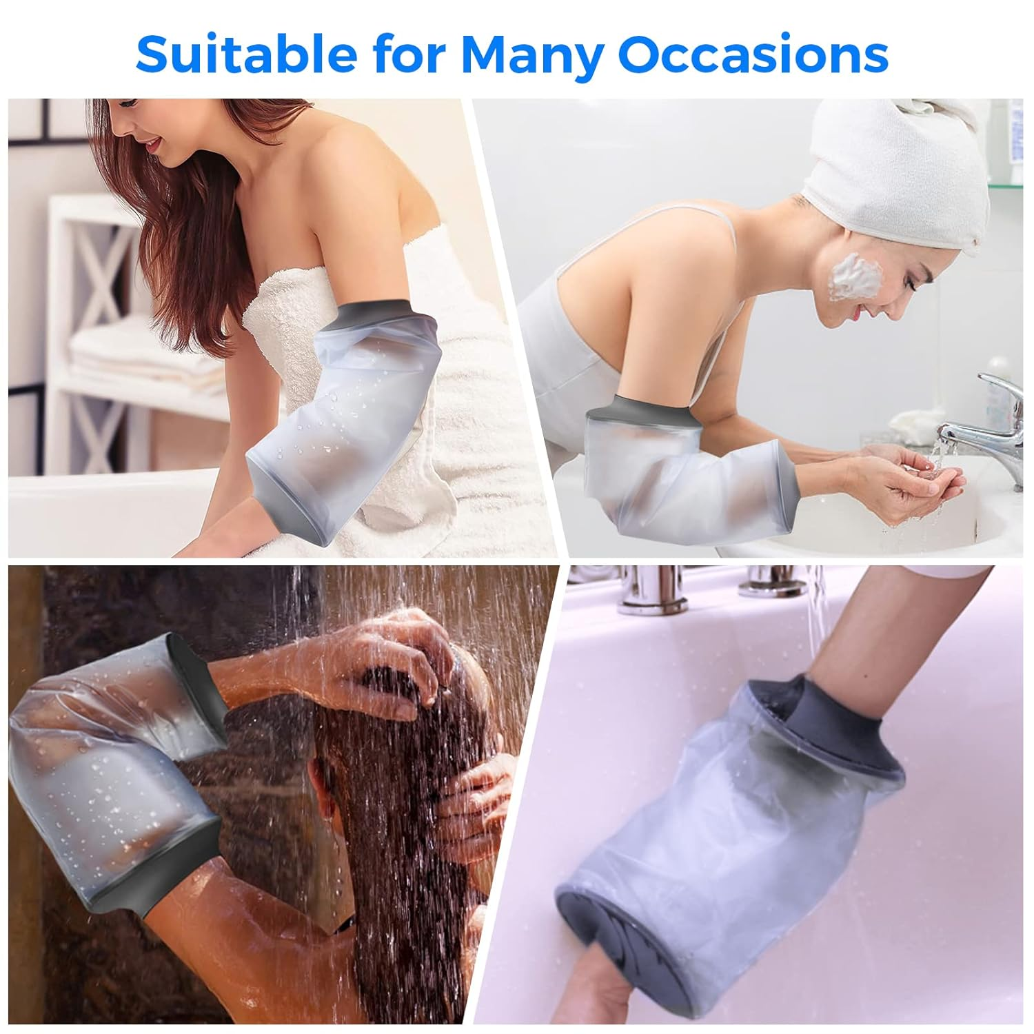 PICC Line Shower Cover, PICC Line Covers for Upper Arm Waterproof, Reusable IV&PICC Line Sleeve, Shower Sleeve Protector Cast Cover for Arm Adult Kids Chemotherapy Broken Wound Elbow Bandage Dressing image number 4