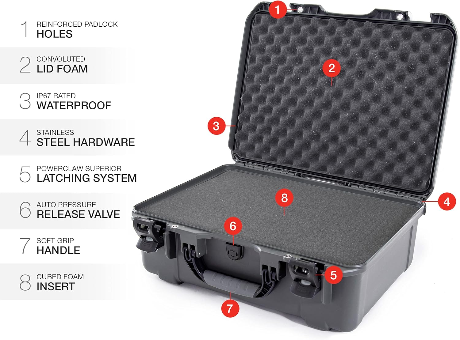 Nanuk 940 Waterproof Hard Case with Foam Insert - Graphite (940-1007) image number 4