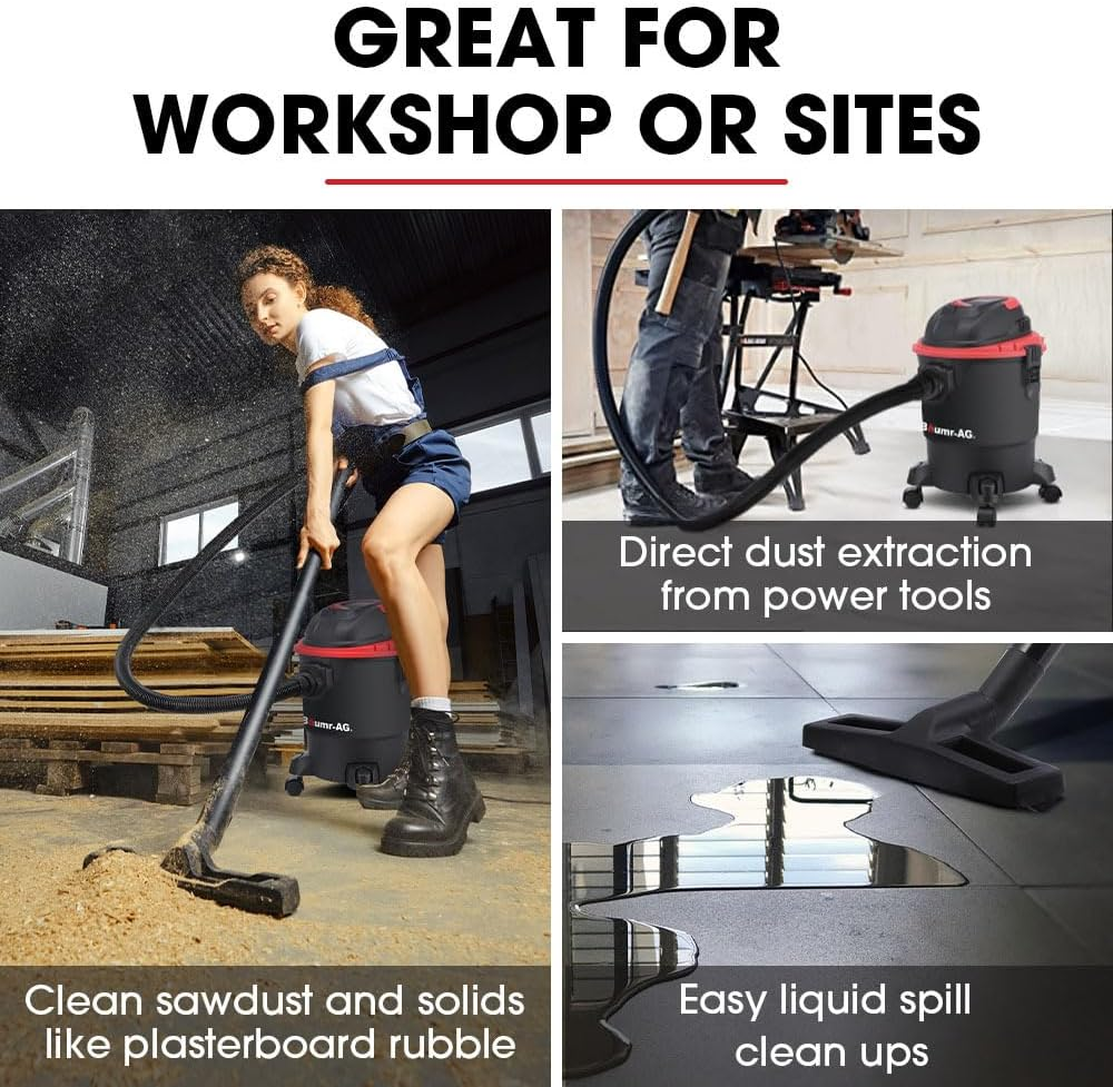 Baumr-Ag 20L 1200W Wet and Dry Vacuum Cleaner, with Blower, for Car, Workshop, Carpet image number 1