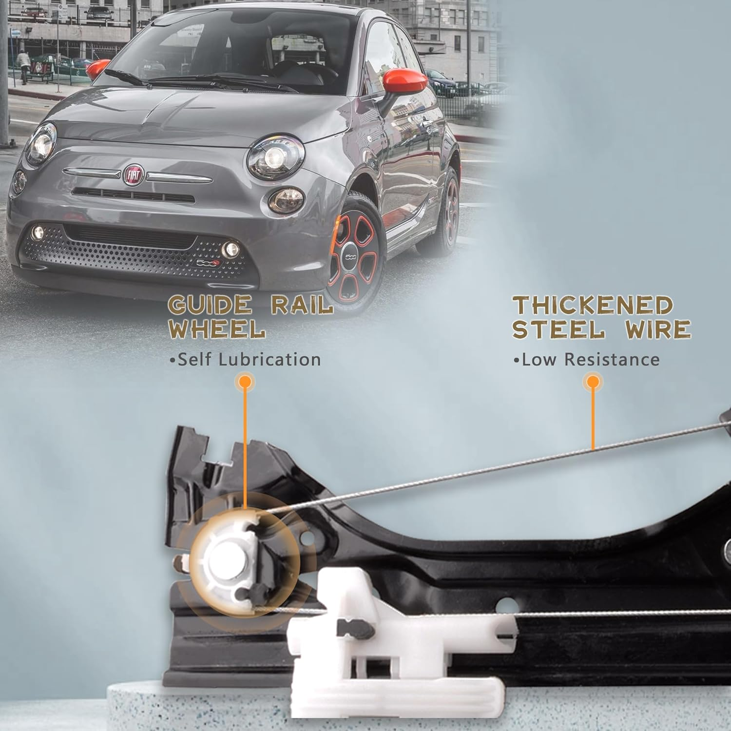 Predep Front Left Driver Side Power Window Regulator with Motor Assembly Compatible for Fiat 500 1.4L 2012-2019, Replacement 751-648 68070267AC 68070267AD 68070267AE image number 2