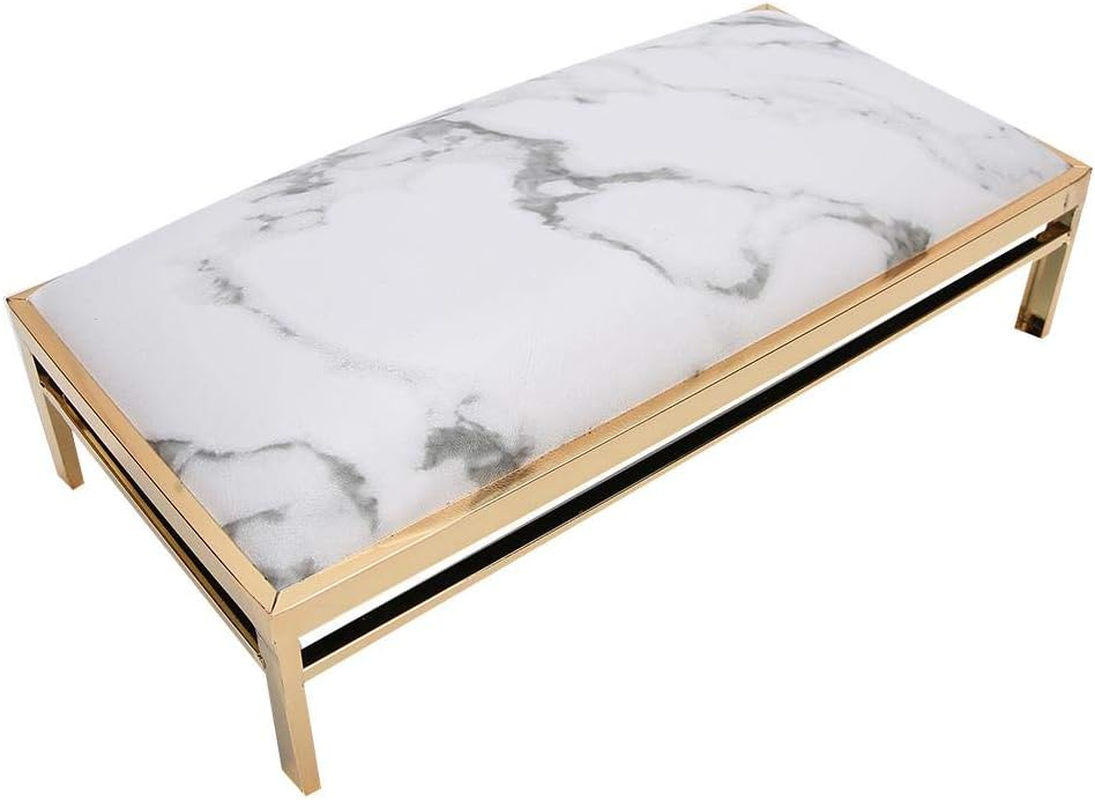 Waterproof Nail Art Hand Cushion, Manicure Armrest Cushion Made of Soft PU Leather for Nail Art Salon Home (Marble) image number 1