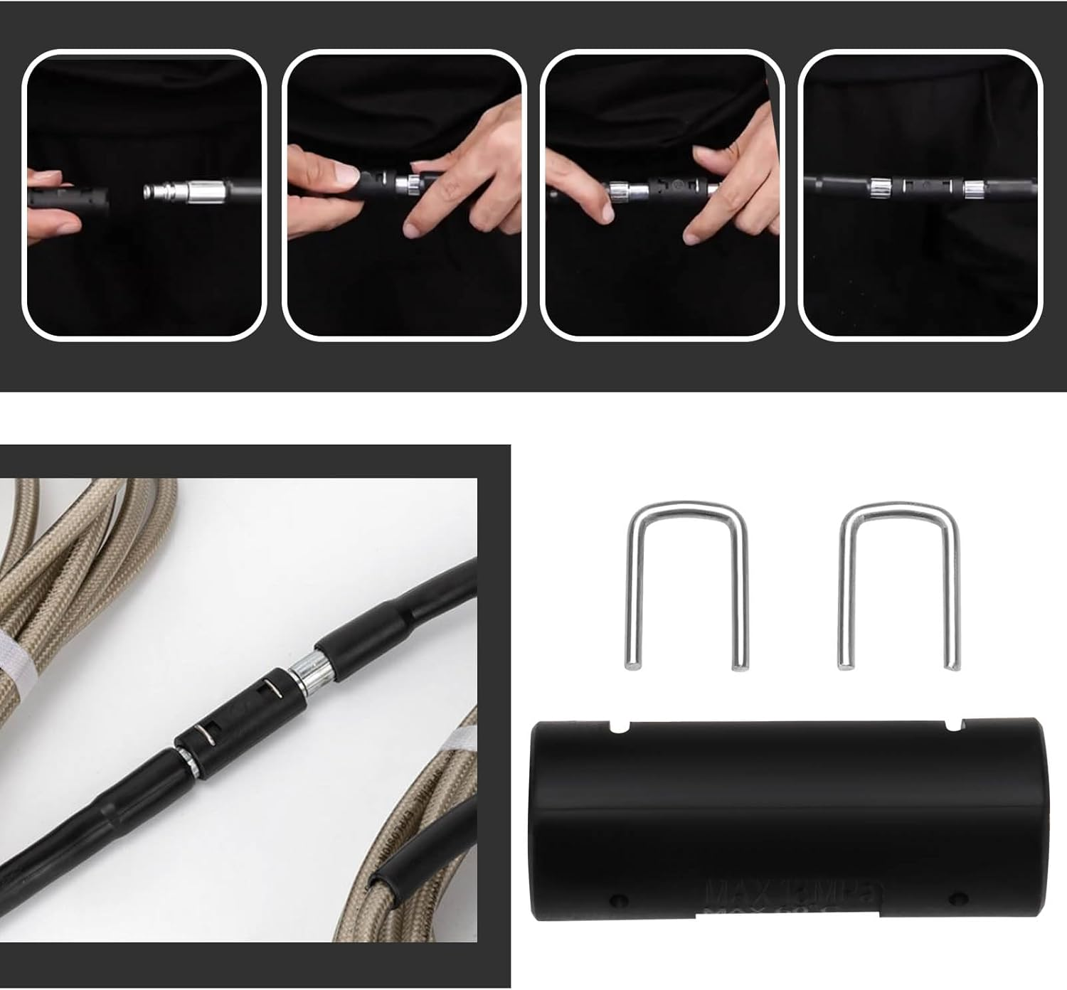 2PCS Pressure Washer Gun Adapter Compatible with Nilfisk 49.9X19.6Mm High Pressure Cleaning Hose Extension Connector for Gardens and Yards Black image number 1