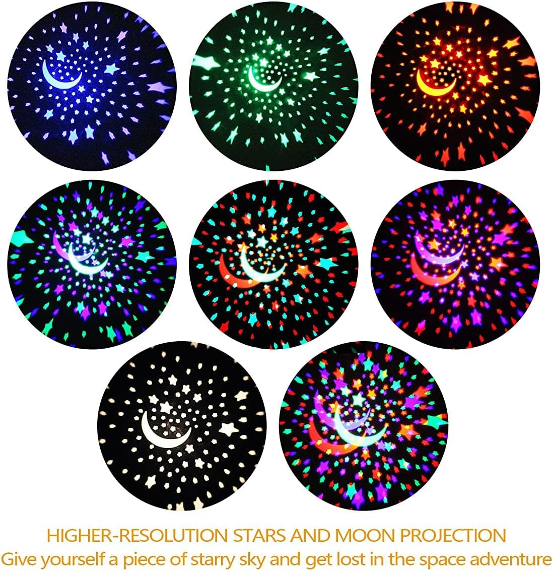EZONEDEAL Star Night Light, Projector Starry Stars Color Changing Lights with Timer Music Party Decor Lighting and Remote Control for Kids Boys Girls Bedroom Nursery Decorchristmas Gifts (Black) image number 3