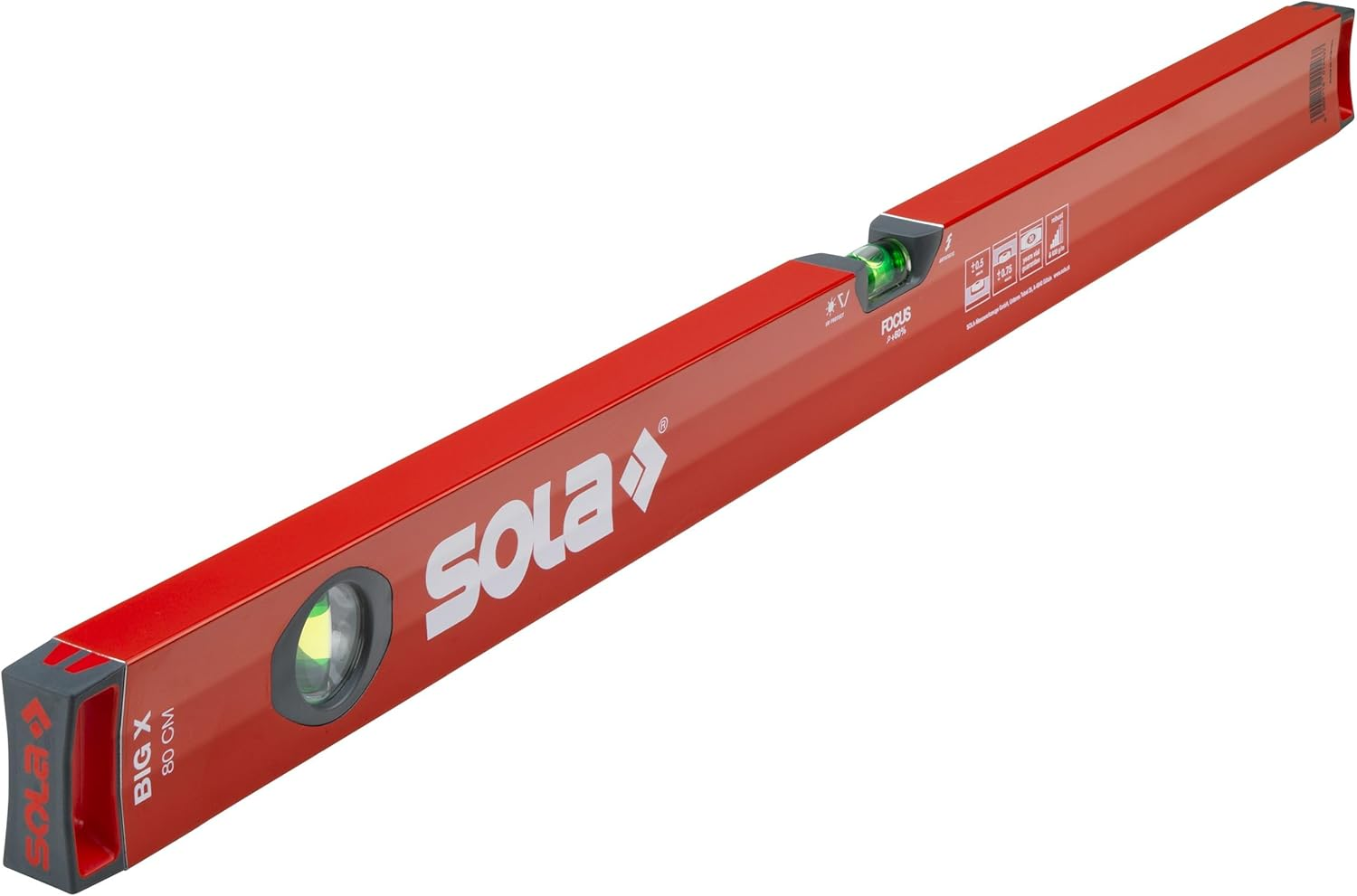 Sola Big X 80 80 Cm Box Profile Spirit Level - Red image number 3