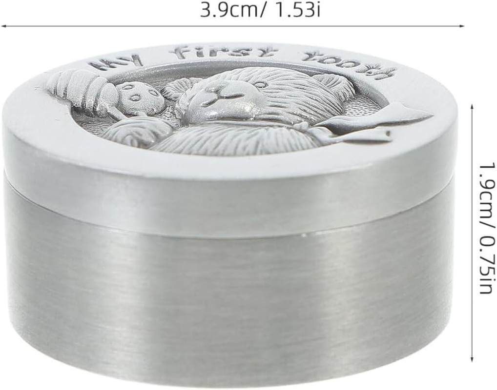 JOINPAYA Metal Baby Tooth Box Tooth Fairy Box First Tooth Saver Case Storage Container for Lost Teeth Children Newborn Birthday Baby Shower