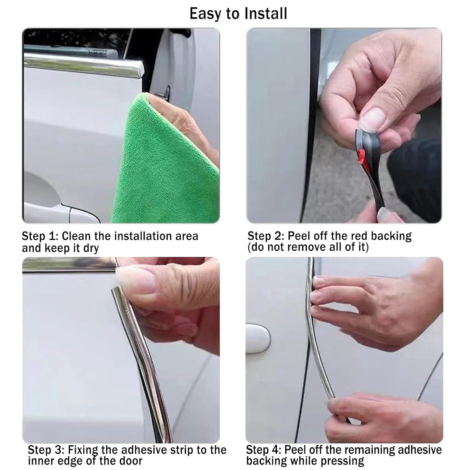 Rubber Edge Guard U Channel Trim Self Adhesive Metal Edge Protection Guard for Car Doors, Hatches, Lockers, Panels (20Ft, Black) image number 6