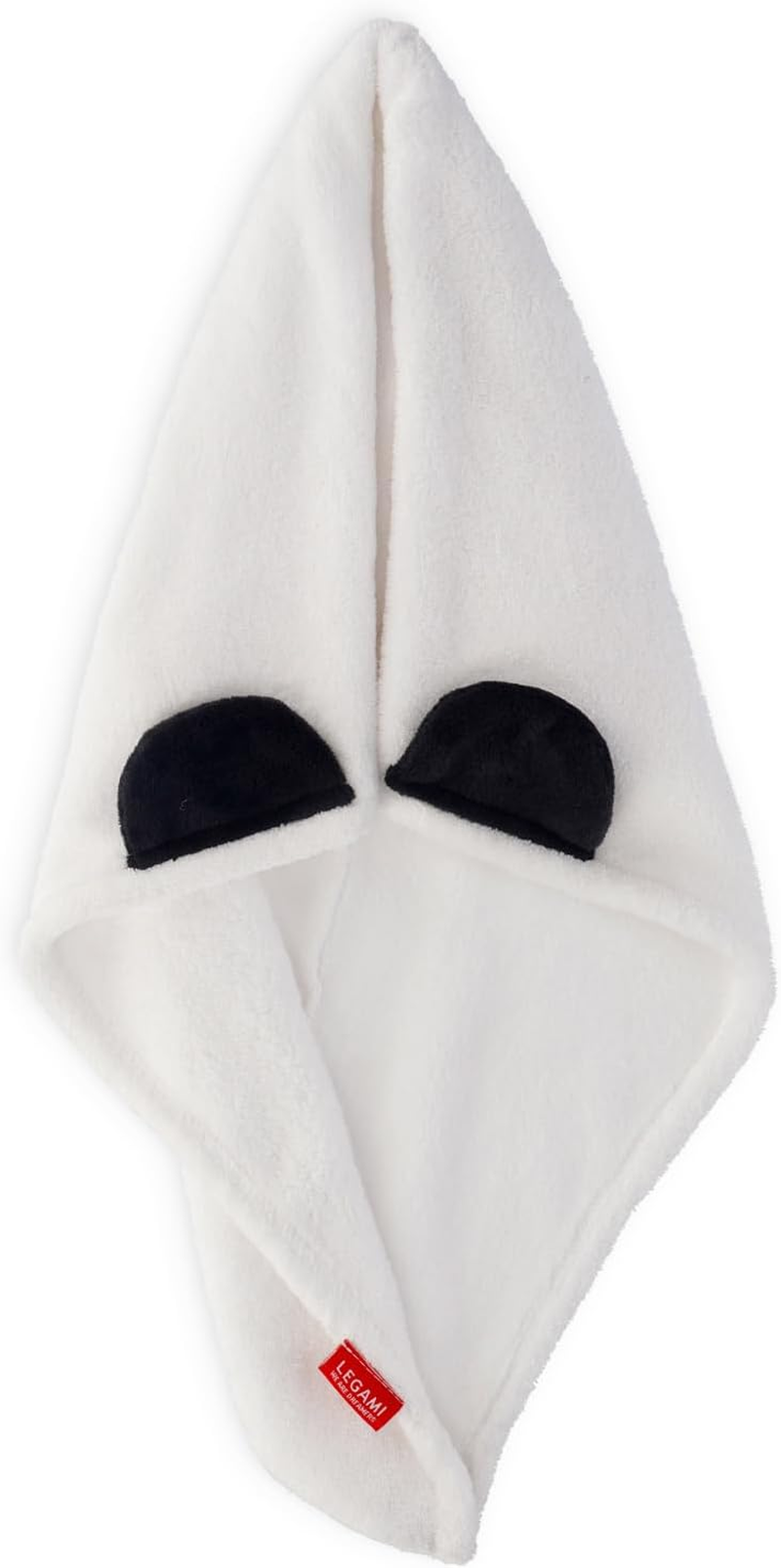 Legami - Hair Turban Love My Hair Quick Dry Microfiber Hair Dryer Super Absorbent Soft Anti-Frizz Towel for Women Button Closure Panda Theme image number 1