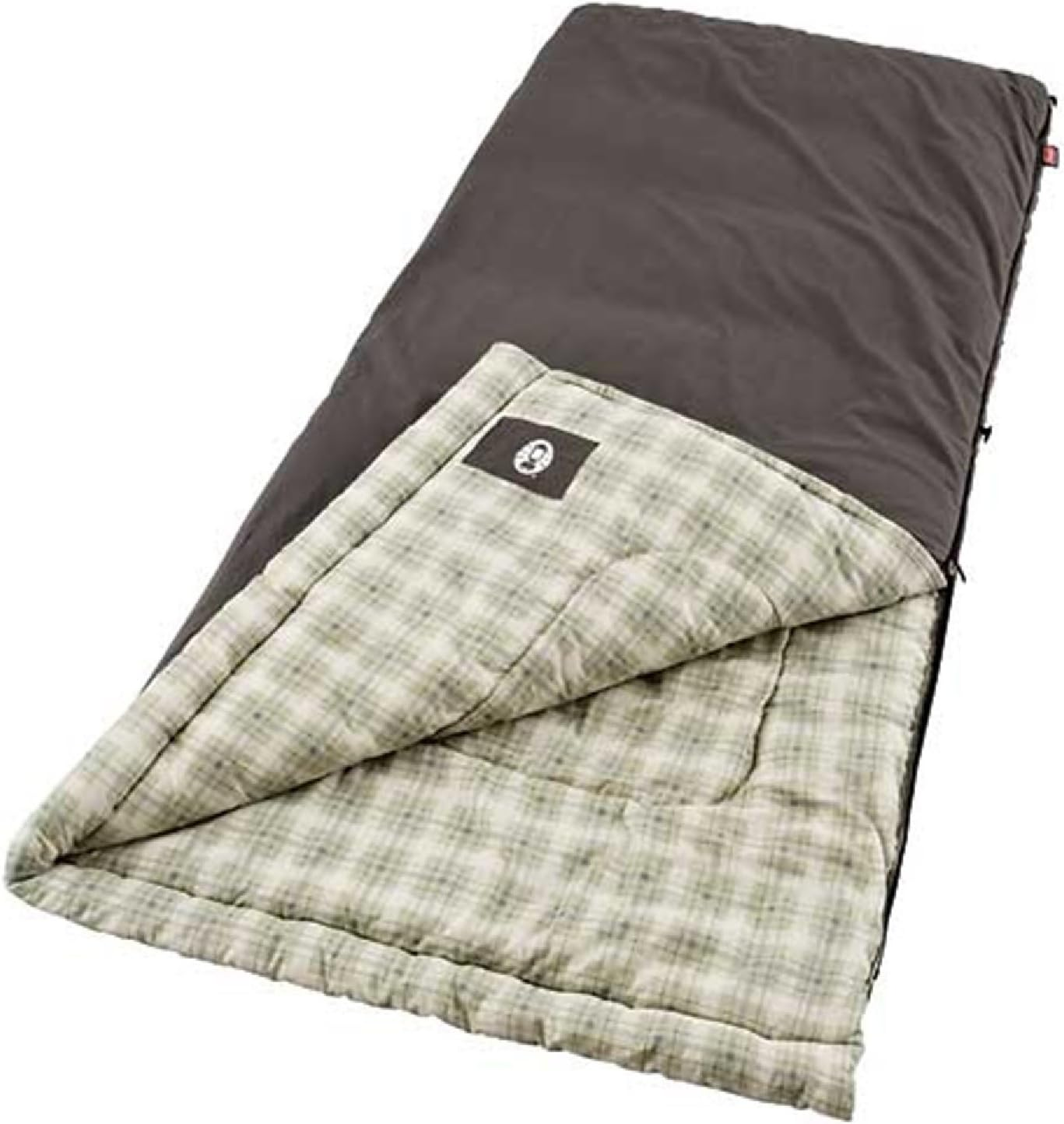 Coleman Heritage Big & Tall Cold-Weather Sleeping Bag - 10F Camping for Adults, Comfortable & Warm Flannel for Outdoor Use, Fits Adults up to 6Ft 7In Tall image number 1