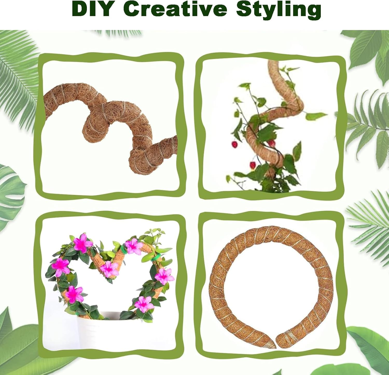 2Pack Moss Pole for Plant Monstera, Bendable Moss Pole for Climbing Plant Moss Pole for Plants Indoor, Plant Support Stakes for Indoor Potted Plants to Grow 70CM (2-Pack 70CM) image number 2