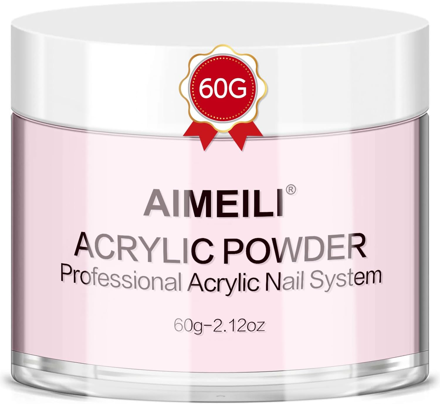 AIMEILI Acrylic Nail Powder 60G Pink Acrylic Powder for Acrylic Nail Art 3D Nail Carving French Nail Extension