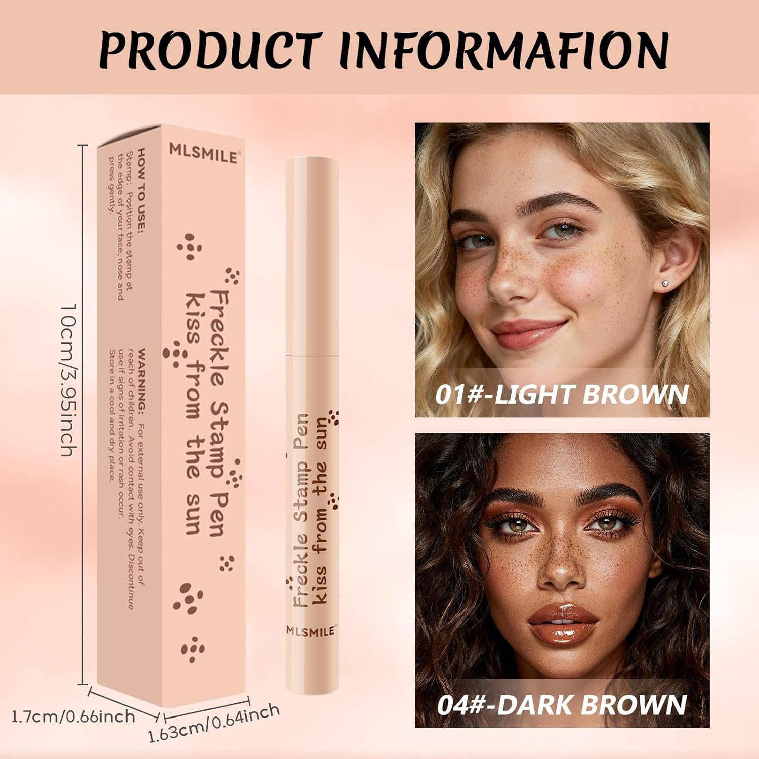 Freckle Pen, Natural Looking Freckles, Waterproof Makeup Pen for Freckles, Long-Lasting, Easy to Use (01 Light Brown) image number 1