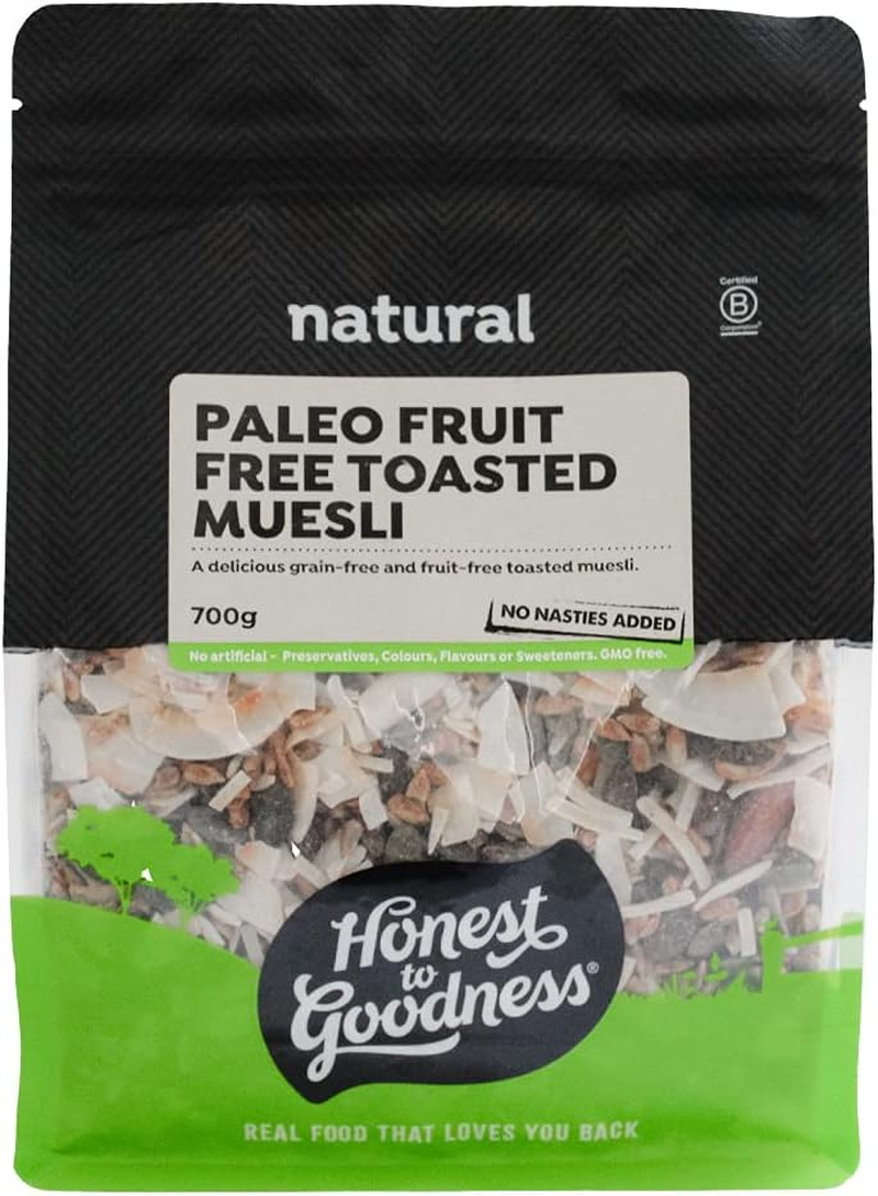Honest to Goodness Paleo Fruit Free Toasted Muesli 700 Grams - Wholesome Flavors of Goodness That Have Been Carefully Combined Together to Fuel Your Day. image number 4