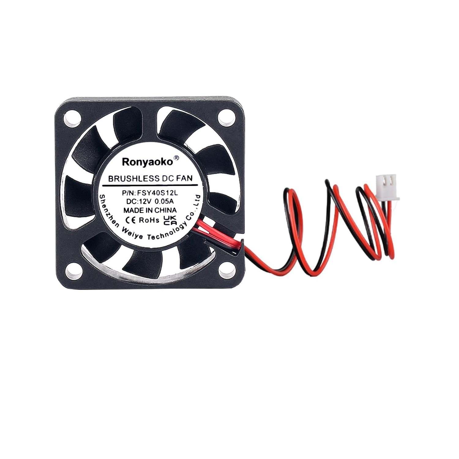 2Pcs DC12V Brushless Silent Compute Fan 40Mmx10Mm Case Fan for Small Electronic Equipment Cooling 4010 Cooling Fan XH2.54 image number 2