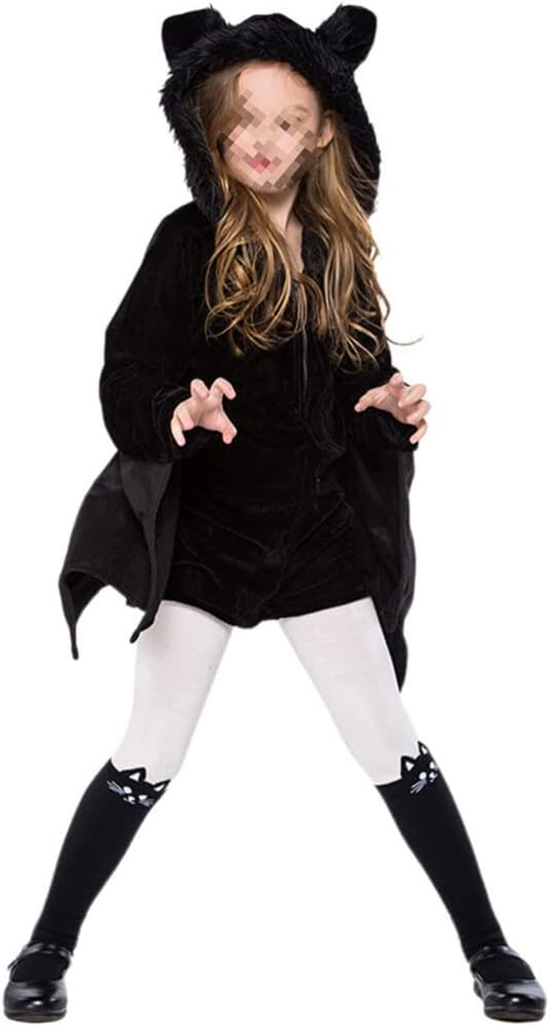 Abaodam Halloween Boy Girl Bat Costume Outfit for Girls Bat Cosplay Dress Set for Halloween Masquerade Fits Height